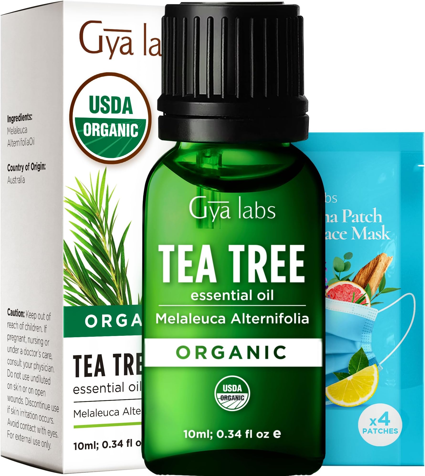 USDA Organic Tea Tree Essential Oil for Skin, Nails - 0.34 Fl Oz - Face, Hair, Diffuser, Aromatherapy, DIY Candle Making Scents
