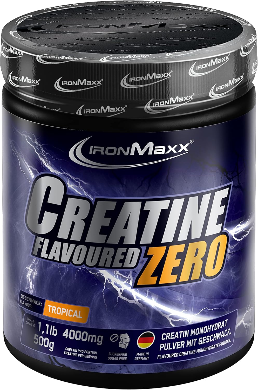 IronMaxx Creatine Powder Flavoured Zero Tropical, 500g Dose