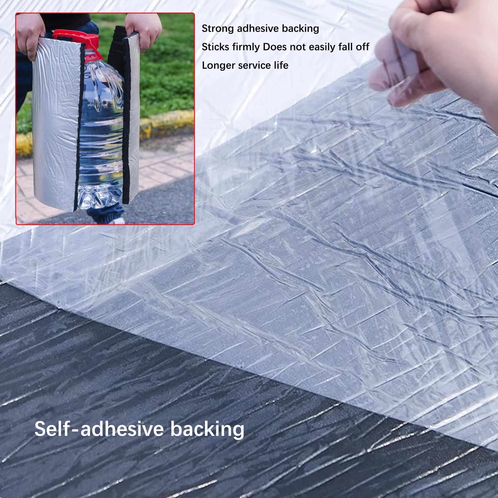 Espuma Acústica NBR Autoadhesiva Rollo Lámina Aluminio Celda Cerrada Reducción Ruido Superior Blindaje Térmico Techos Paredes Autocaravanas (T:5mm, 1 * 10m)