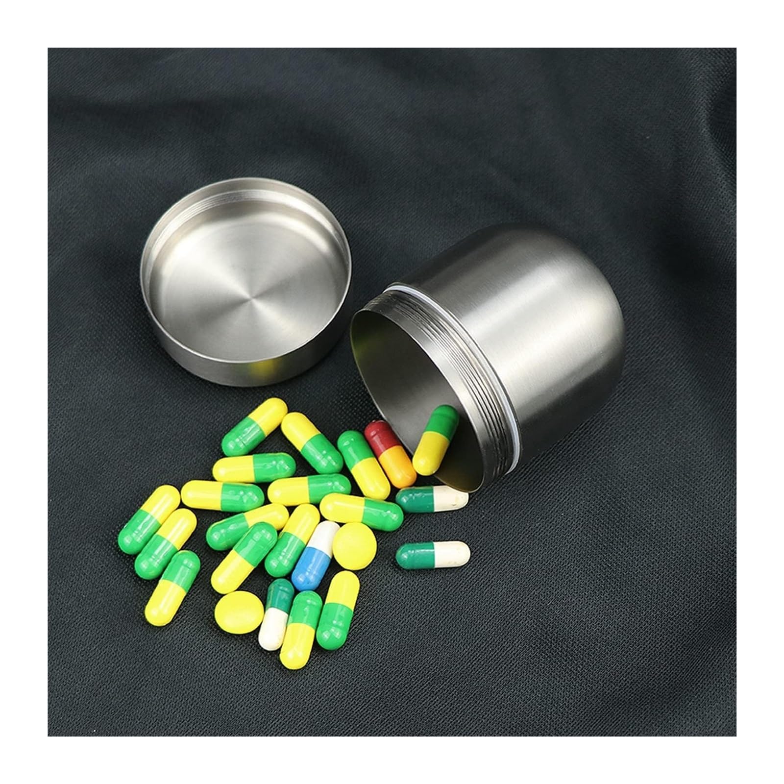 Pill dispenser Pastillero pequeño de viaje, pastillero de titanio, pastilleros portátiles, pastilleros de bolsillo impermeables, organizador de almacenamiento de medicina EDC (Size : Style E)