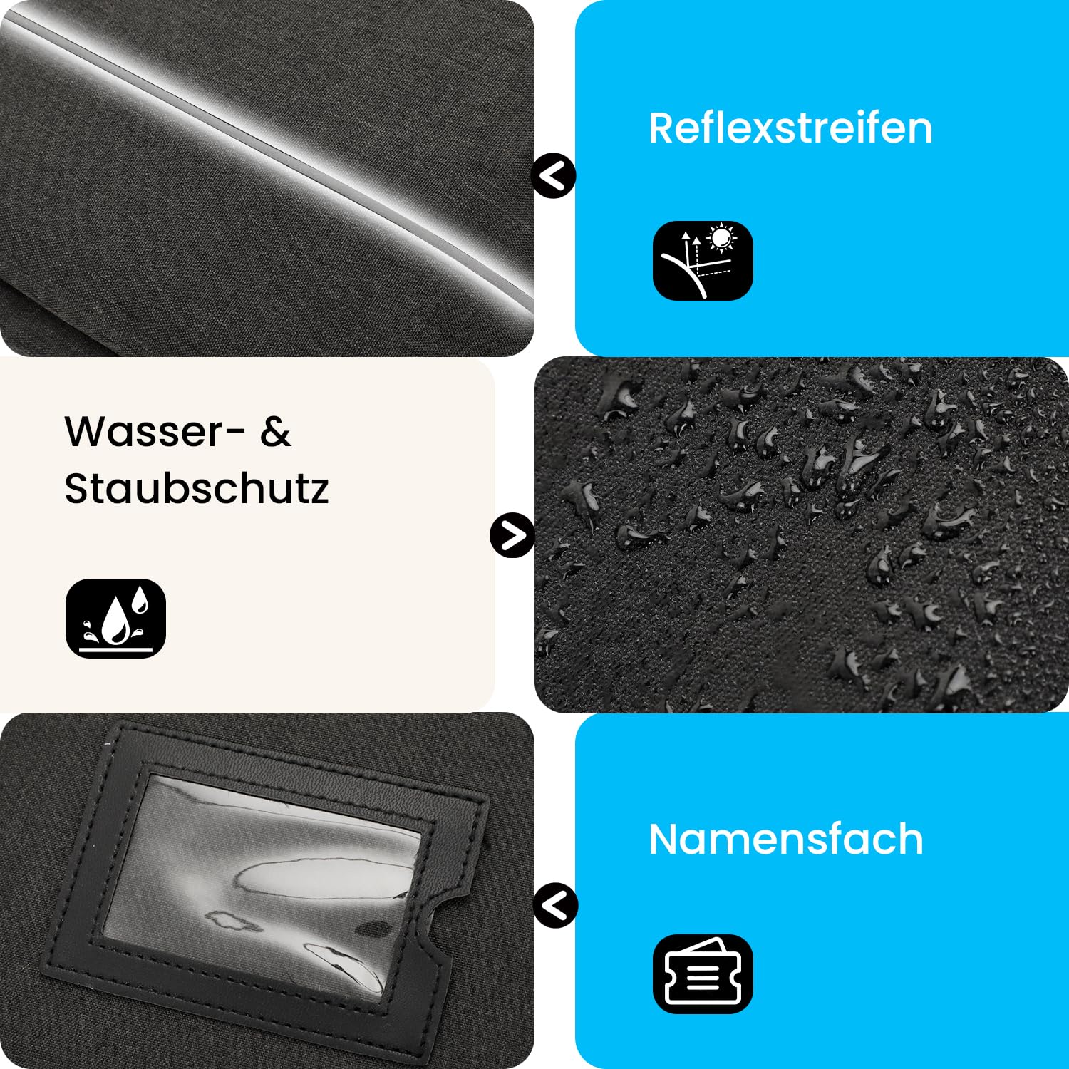 Drumsticktasche mit Aufhängehaken, Drumstick-Bag mit verstellbarem Schultergurt, Schlägelhalter für Drumsticks, Besen und Notenblätter, für Drummer und Anfänger bei Gig, Übung und Probe, nur Tasche