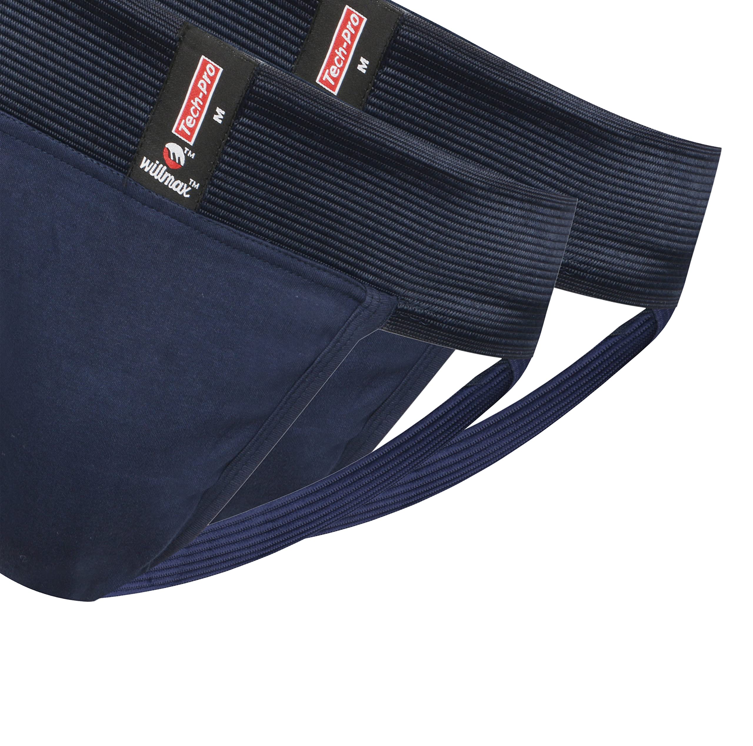 WMX KD Willmax Jockstrap Gym Cotton Supporter with Cup Pocket Multi Sport -NavyP2 L