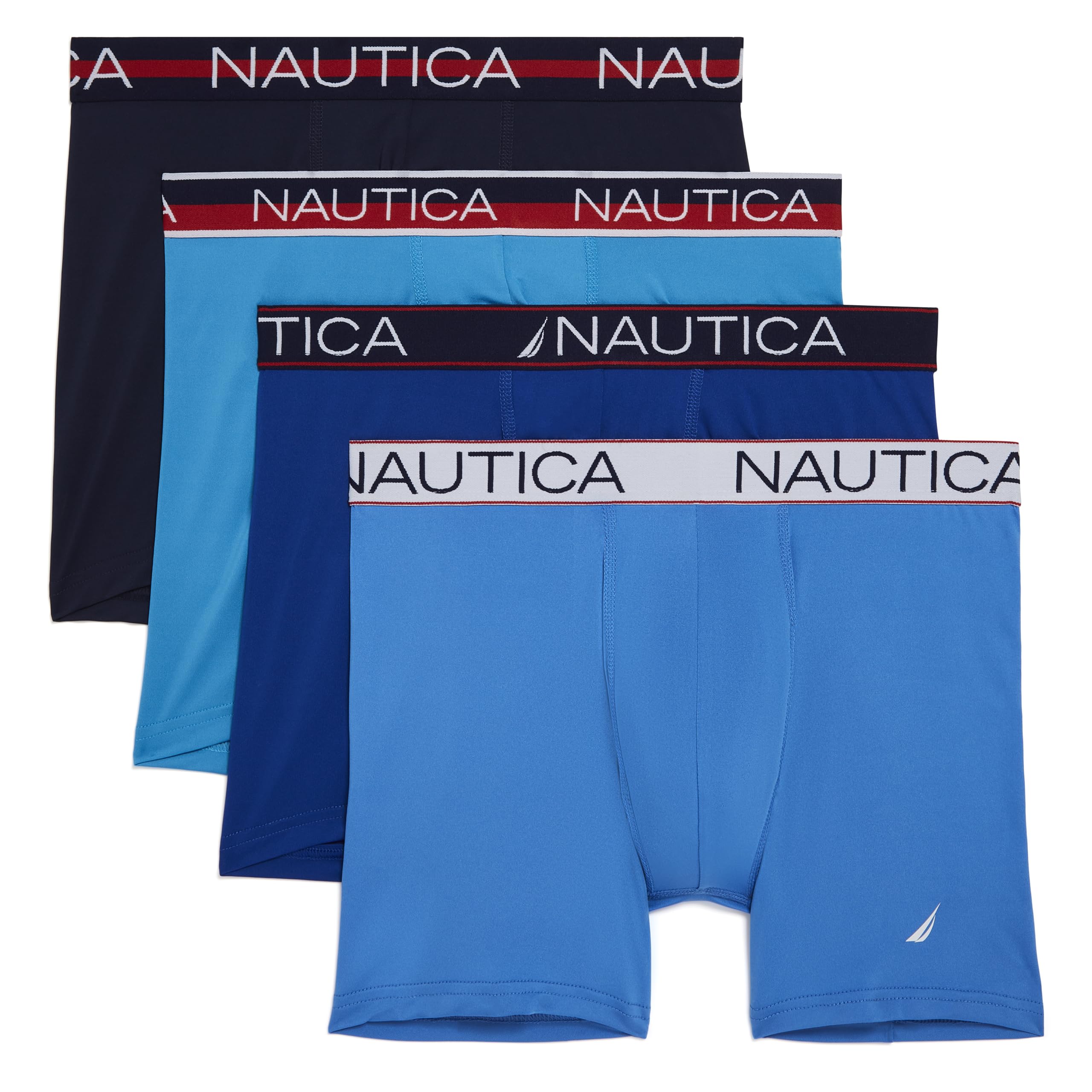 Nautica Men's Peacoat/Surf/Hawaii Ocean/Clear Skies Blue-Assorted Wb 4-Pack Limited Edition Micro Boxer Briefs, Xl