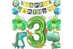 3 Rex Dinosaur Balloons for Dinosaur Birthday Decorations