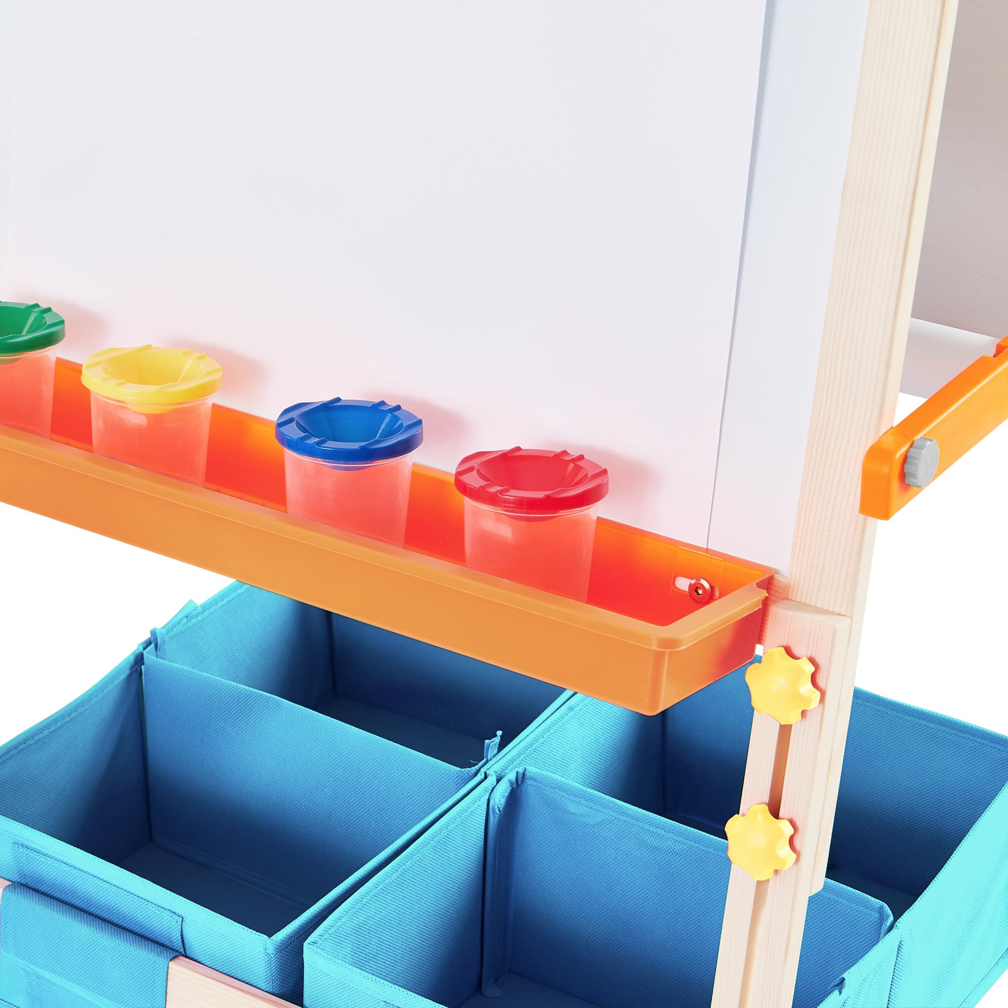 Teamson Kids Tableau évolutif chevalet Enfant en Bois Multifonction 3 en 1 avec Rangement Bleu Fille garçon Mixte TK-FB028G