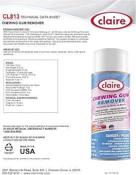 Claire CL813-12pk Chewing Gum Remover; 6.5 Oz. Net Wt.,12 Count