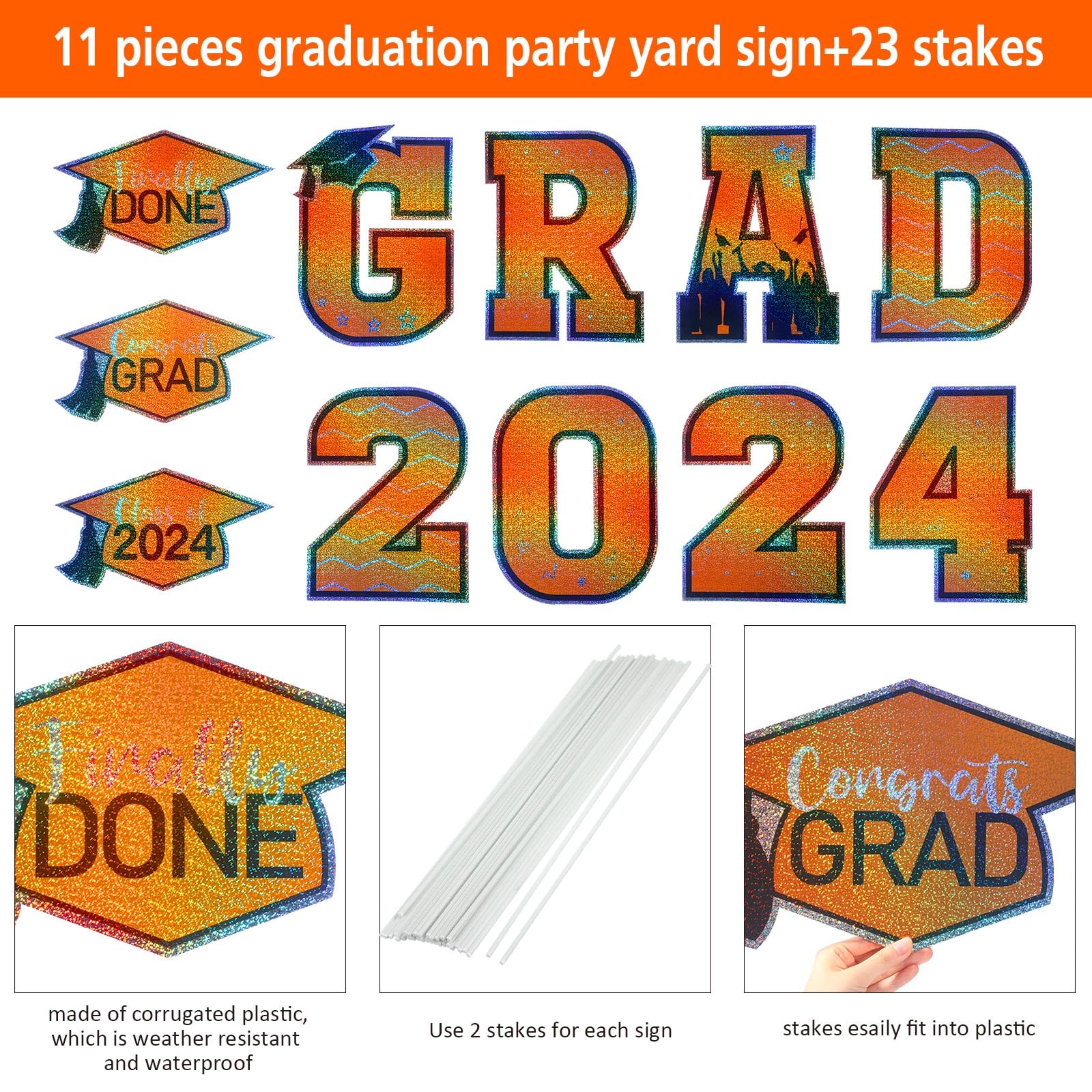 Snapklik.com : Tatuo 11 Pcs Graduation Yard Sign Decorations Congrats ...
