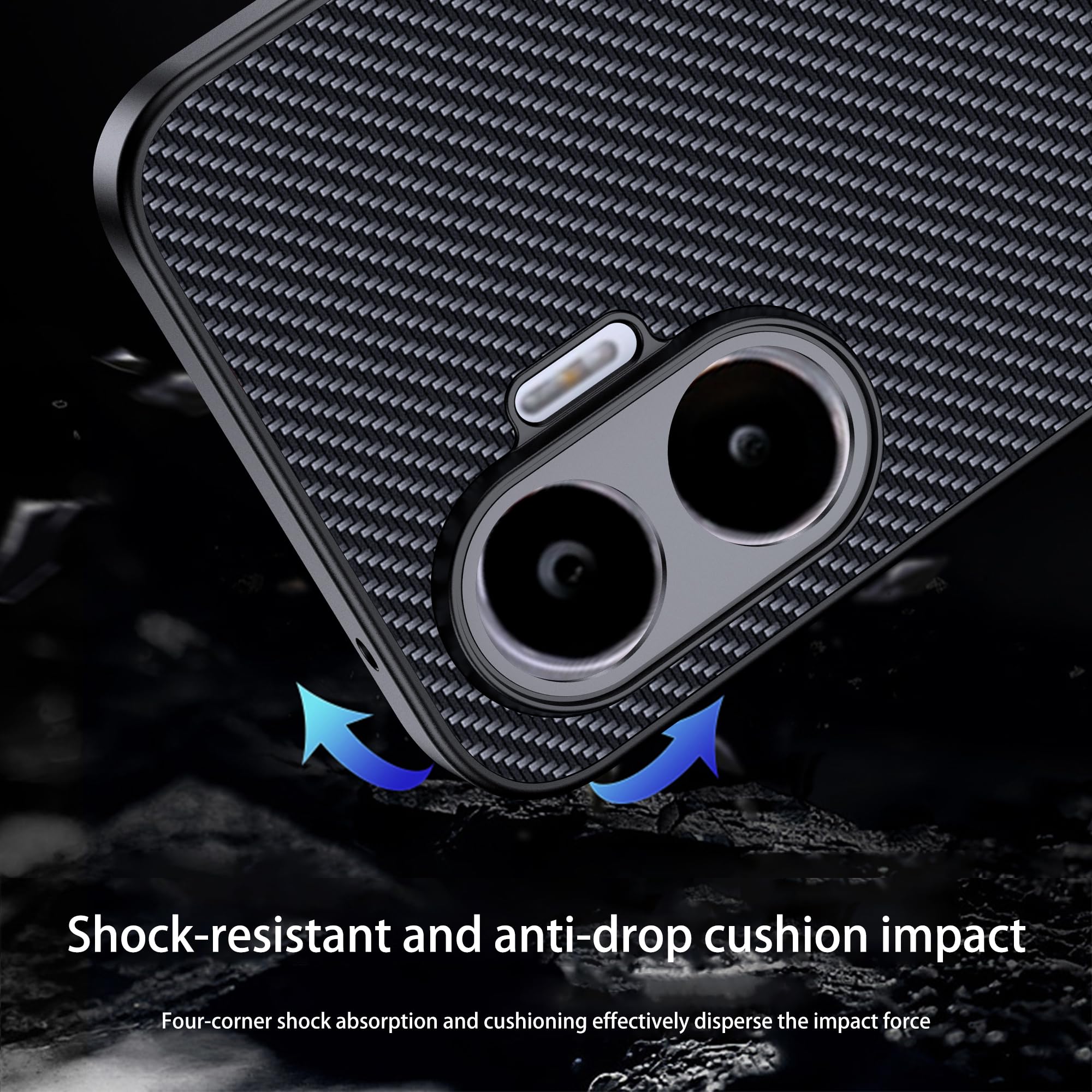 Fitudoos Hülle Für Xiaomi Poco F7 – Stoßfest, Kratzfest, Mit Carbon-Optik & Anti-Fingerprint