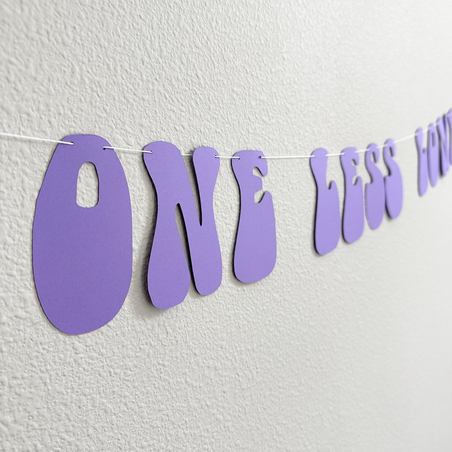 One Less Lonely Girl Banner – Purple Retro Font Party Decoration, Pop Star Theme Birthday Decor, Bachelorette & Sweet 16 Photo Backdrop Sign