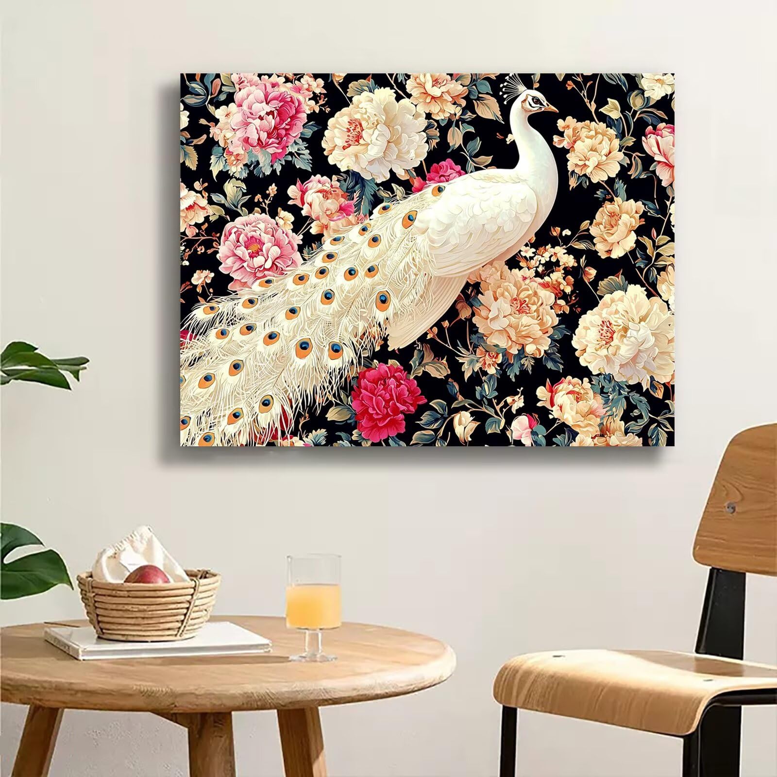 Dipingere con i Numeri Adulti fiore Pavone, Quadri da Dipingere Numerati Fai Da Te per Principianti e Adultis, Olio La Pittura di Numeri Kit, Hobby Creativi Adulti, Decorazioni Casa 90x120cm Q3S-332