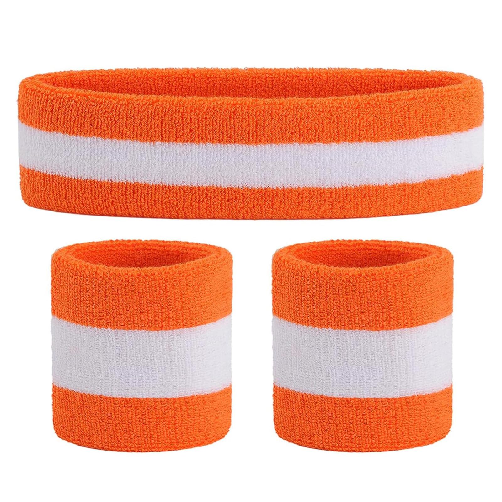 Set di 3 pezzi Cinturino Sportivo Set, con 2 fasce per i polsi et 1 fascia, Cinturini in Spugna, Fascia da Polso per Sport, Cinturino da Polso, Cinturino da Polso.
