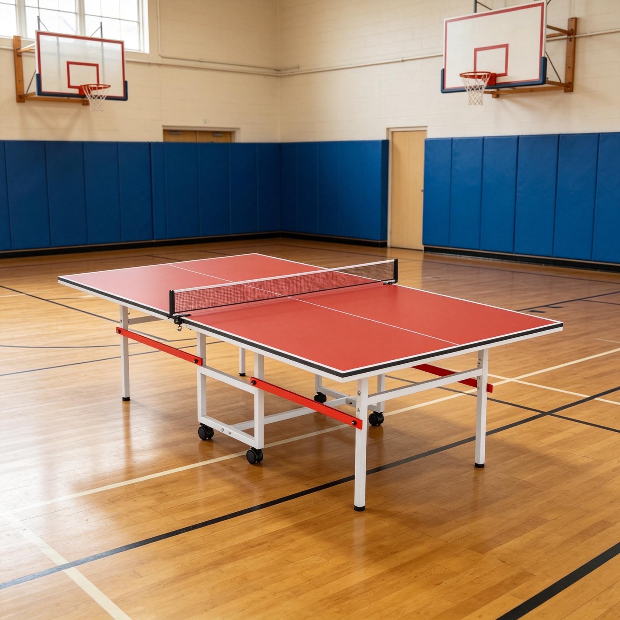 8 FT Foldable Ping Pong Table, Full Size Regulation Table Tennis Table with Net, 2 Paddle…