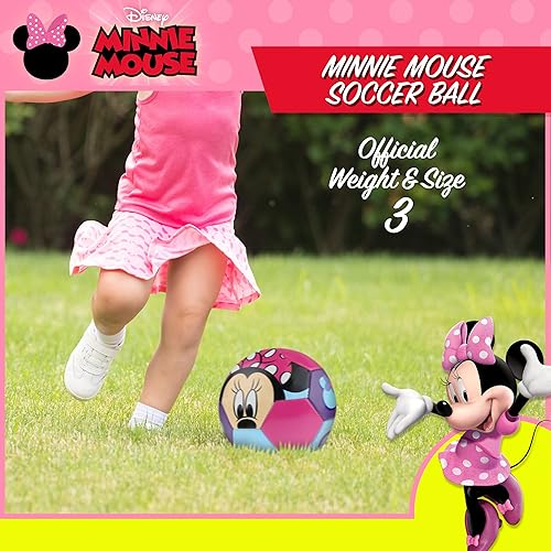 Miniatura 2 de Capelli Sport Disney Minnie Mouse - Balón de fútbol para niños, tallas 3, 5, fútbol con licencia oficial para niños y niñas, jóvenes jugadores de