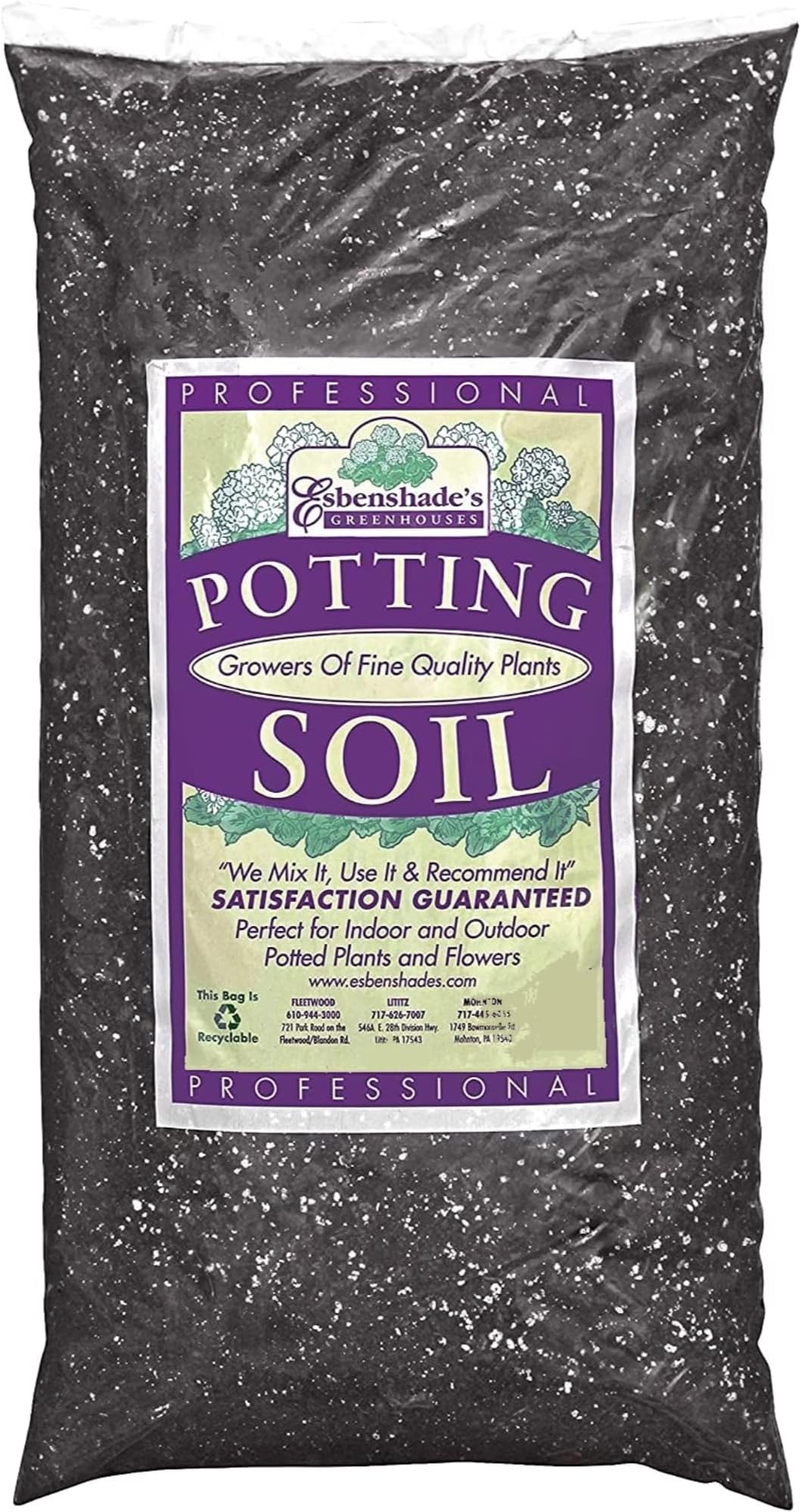 Esbenshade's Professional Lightweight Potting Mix, 14 Quart Bag - Soilless Blend for Indoor/Outdoor Plants - Raised Beds & Containers - Peat Moss, Perlite, Bark, Lime