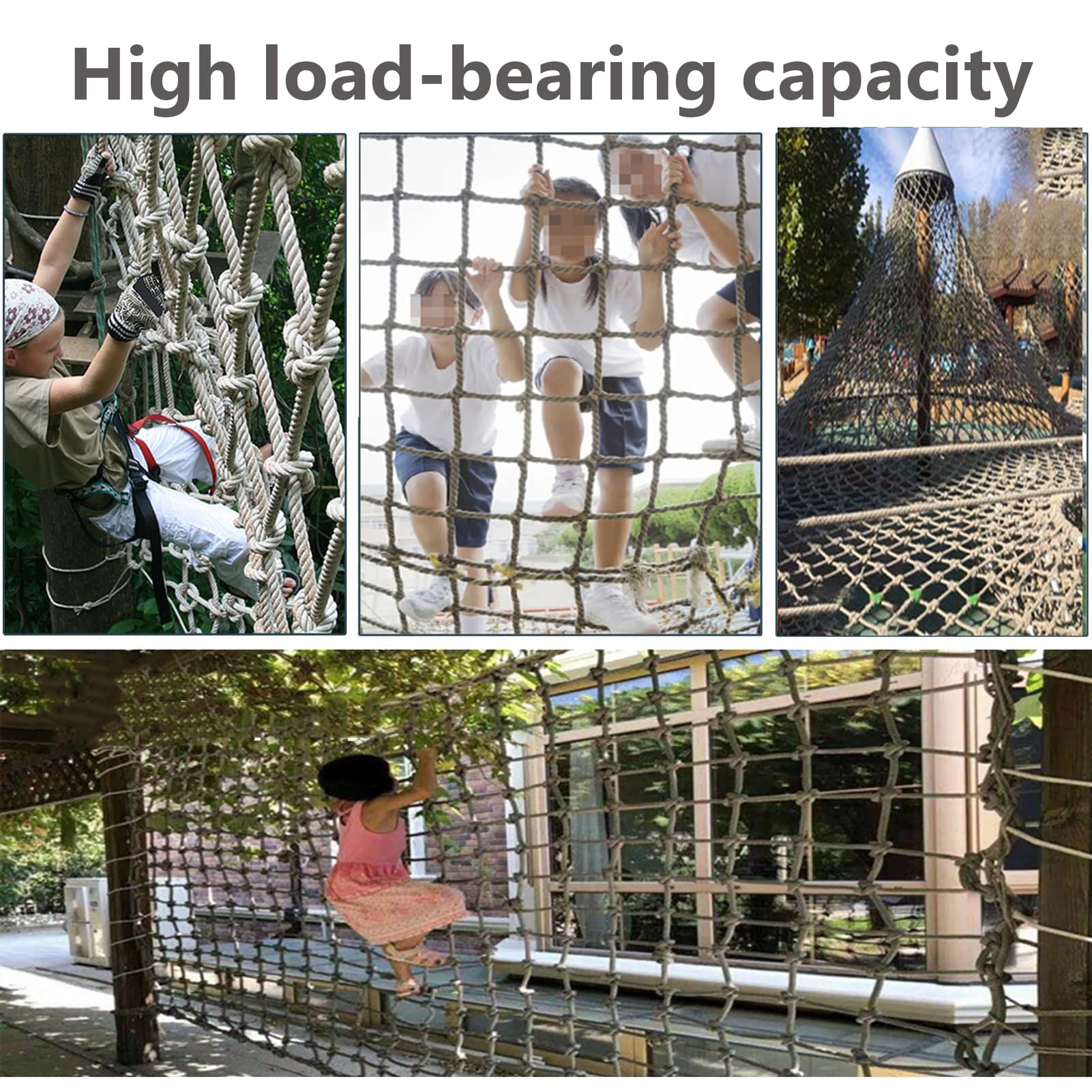 Bambini Arrampicata Corda Net 6mm Spessore Esterno C Net Scala per Albero Parchi Giochi & Altalena Set 13x13ft Avventura ar per Bambini Attivi
