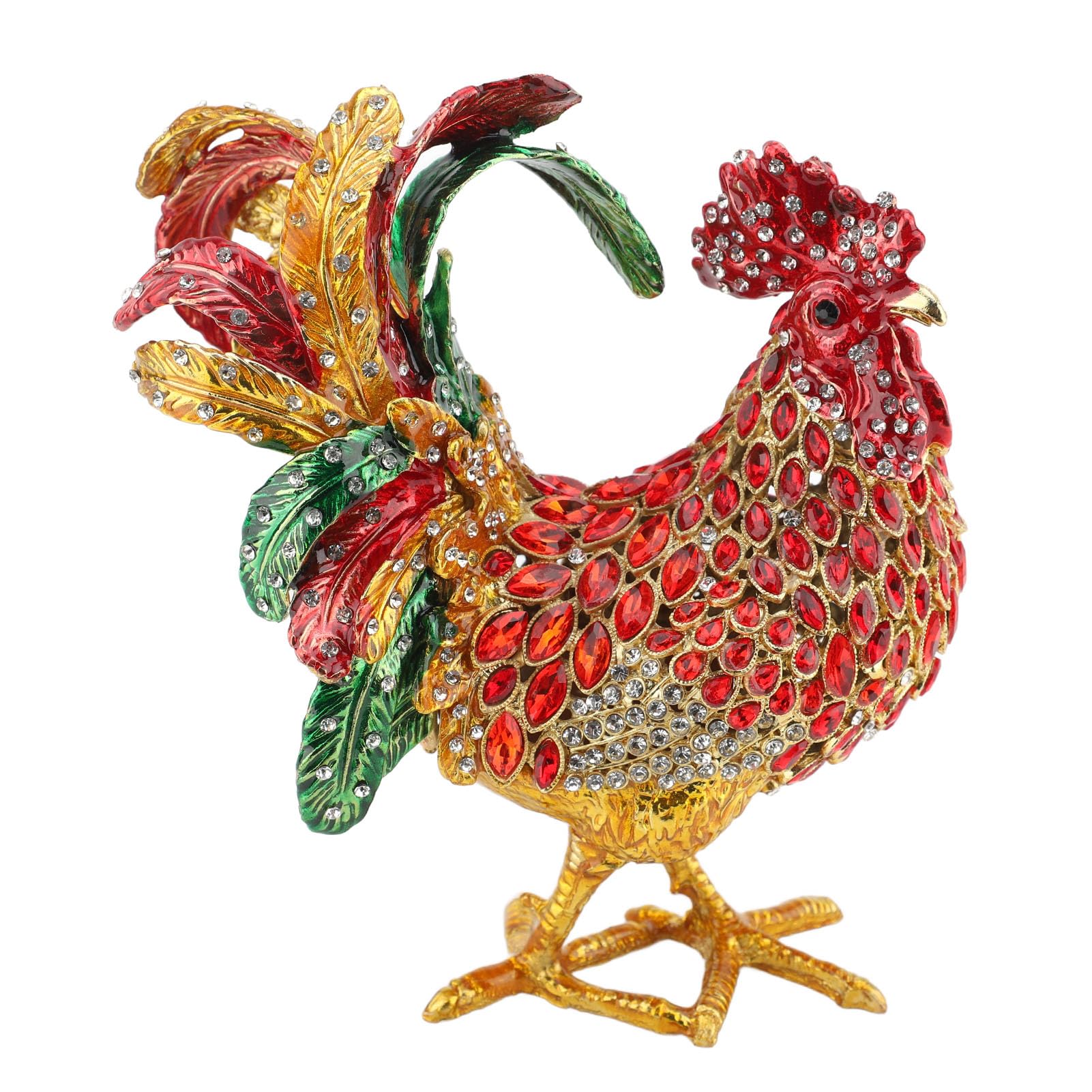 ZJchao Scatola per Ciondoli per Gioielli con e Gallo, in Lega Smaltata, Accessori Decorativi per la Casa per gli Amanti degli Animali