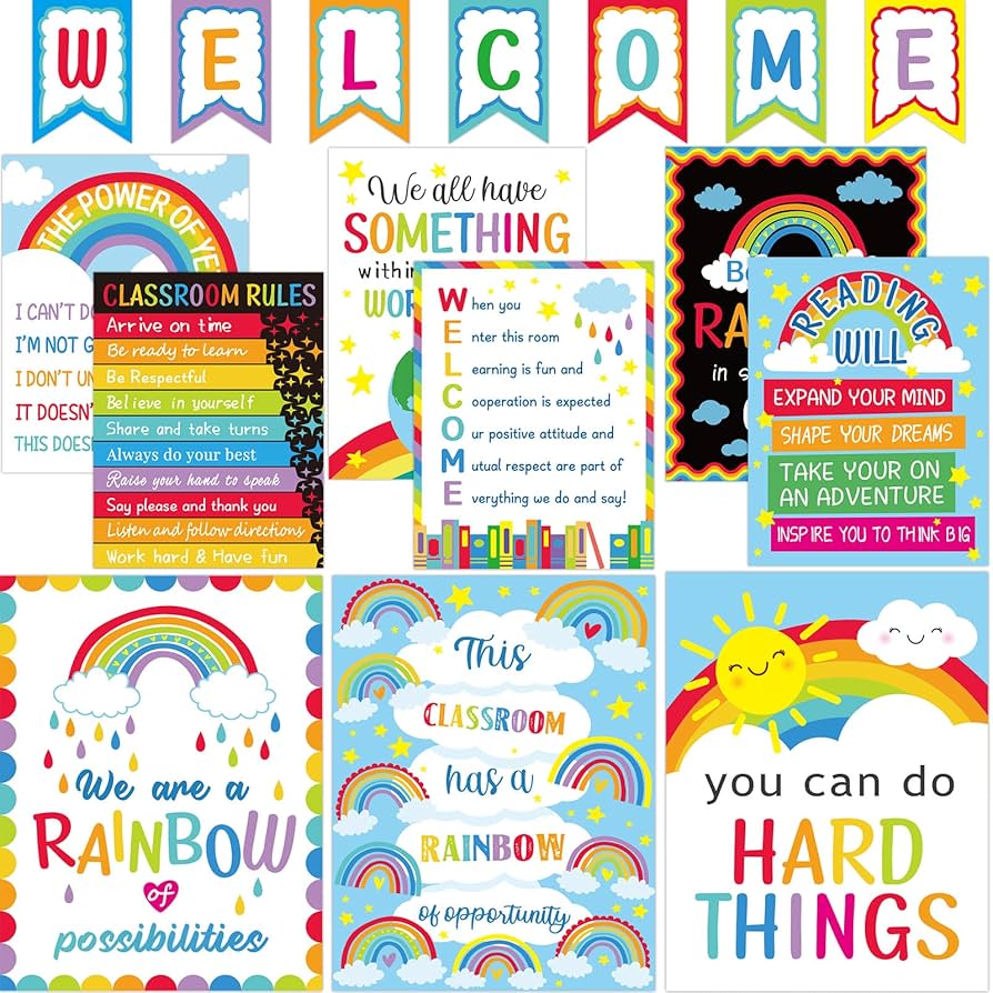 amazon-com-gisgfim-17-pieces-rainbow-classroom-motivational-posters-welcome-decor-signs-for-classroom-rainbow-bulletin-board-decorations-growth-mindset-posters-elementary-middle-school-class-rules-office-products for Free Printable Classroom Decor Printables Amazon.com : gisgfim 17 Pieces Rainbow Classroom Motivational Posters Welcome Decor Signs for Classroom Rainbow Bulletin Board Decorations Growth Mindset Posters Elementary Middle School Class Rules : Office Products for Free Printable Classroom Decor Printables