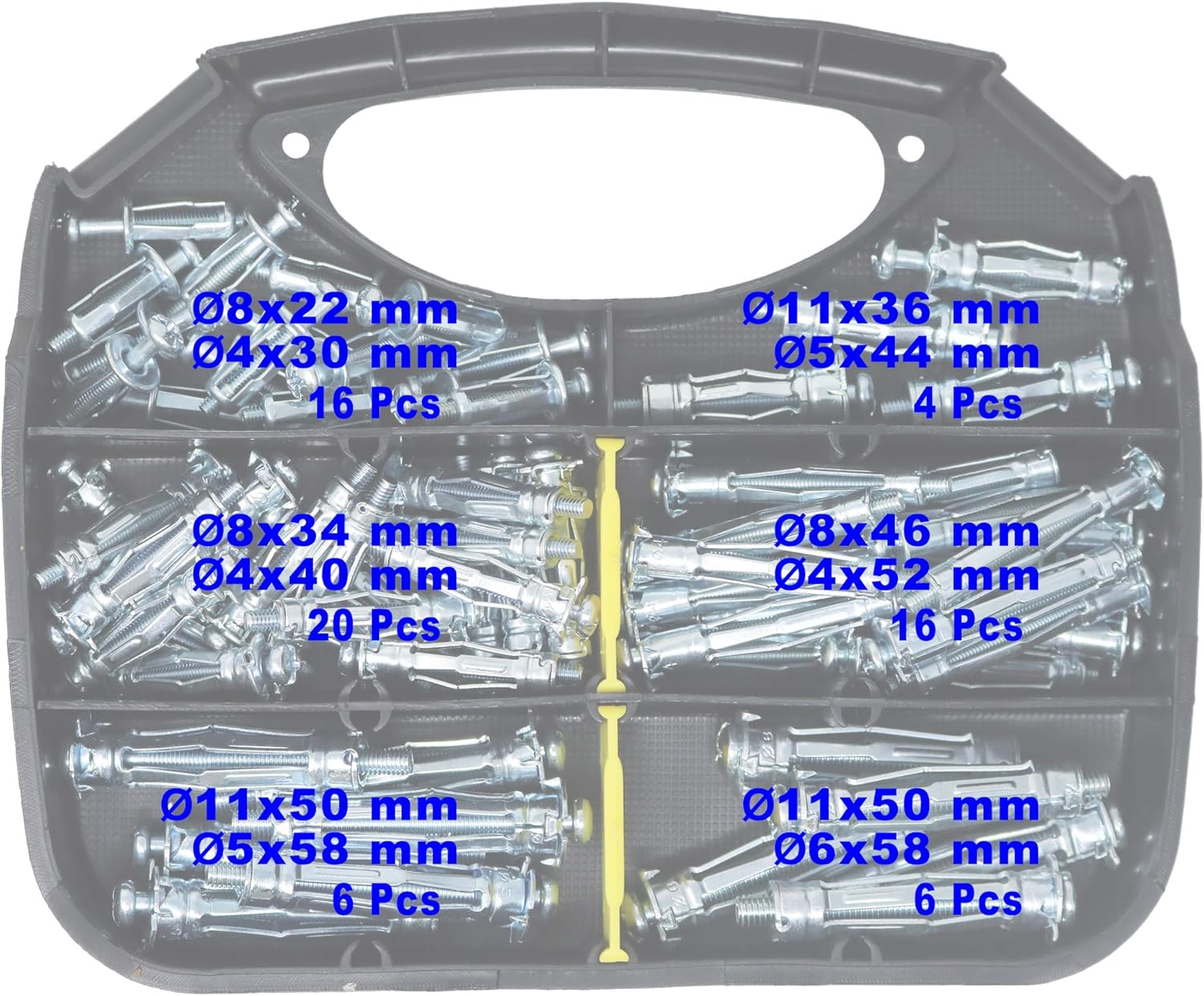 T. K. Excellent Heavy Duty Zinc Plated Steel Molly Bolt Hollow Drive Wall Anchor Screws Set for Drywall,Multiple Sizes Assortment Kit, 68 Pieces : Industrial & Scientific