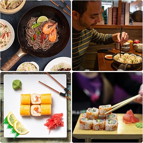 Miniatura 7 de 6 pares de palillos reutilizables, palillos de entrenamiento para adultos, conector de bisagras, palillos de práctica antideslizantes y portátiles