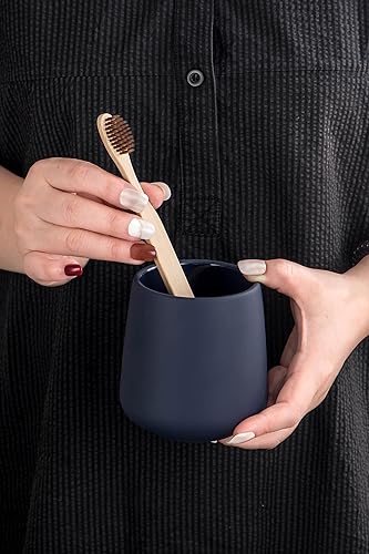 Miniatura 5 de Soporte para cepillos de dientes mate para baño, soporte para cepillo de dientes, vaso de cerámica moderno para cepillos de dientes como soporte
