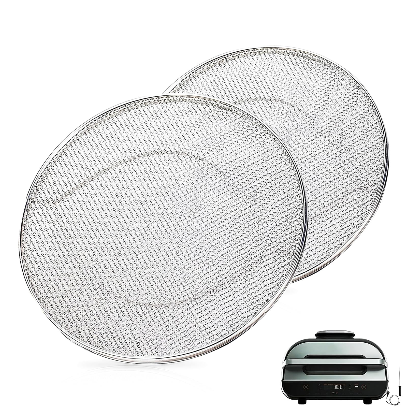 2PCS Stainless Steel Splatter Shield for Ninja Foodi FG551 Air Fryer, Splatter Screen Replacement Parts Compatible with Smart XL 6-in-1 Indoor Grill, FG550/BG500A/DG551 Accessories