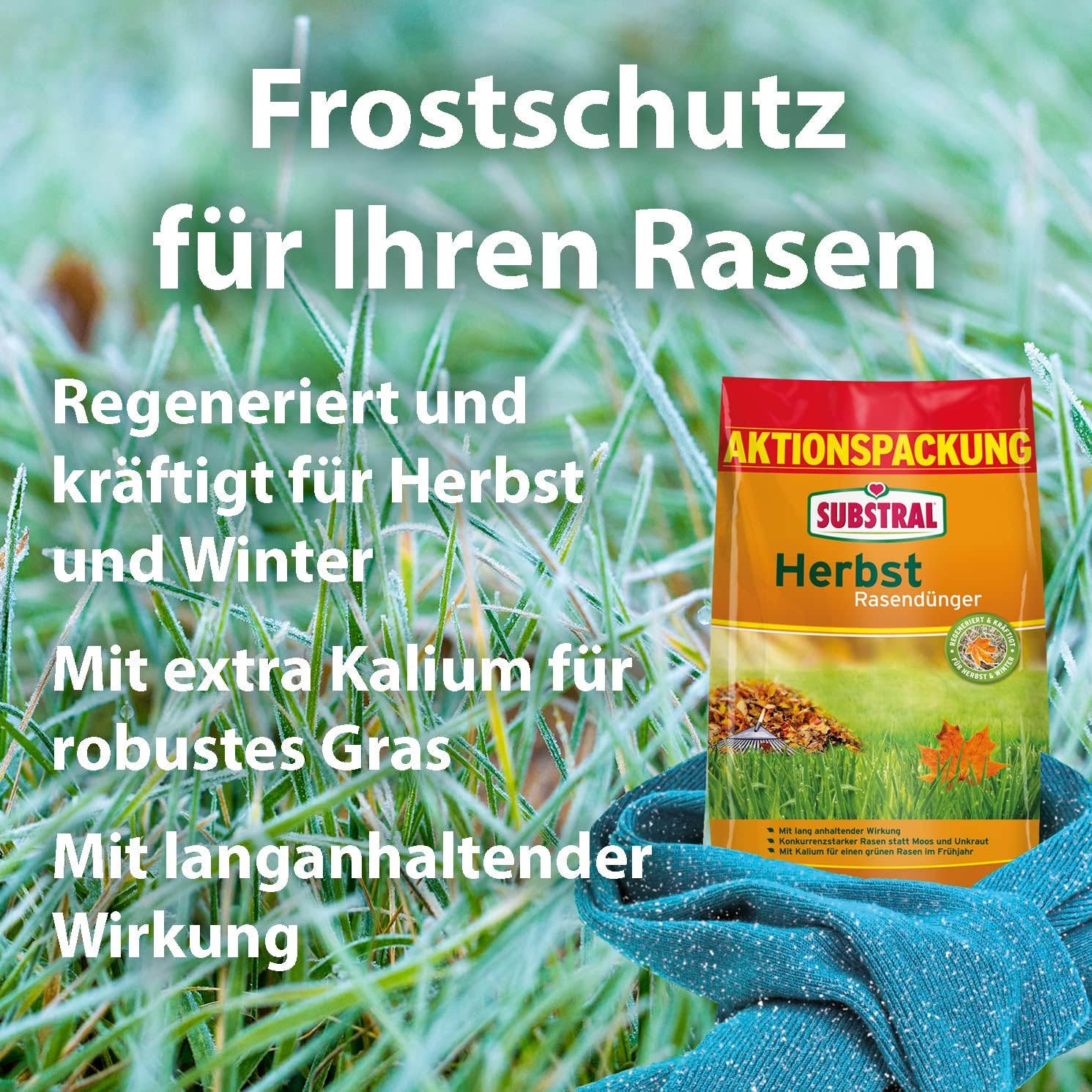 Substral Herbst Rasendünger kaliumreicher Spezial - Rasendünger mit lang anhaltender Wirkung für 500 m² 12,5kg Sack