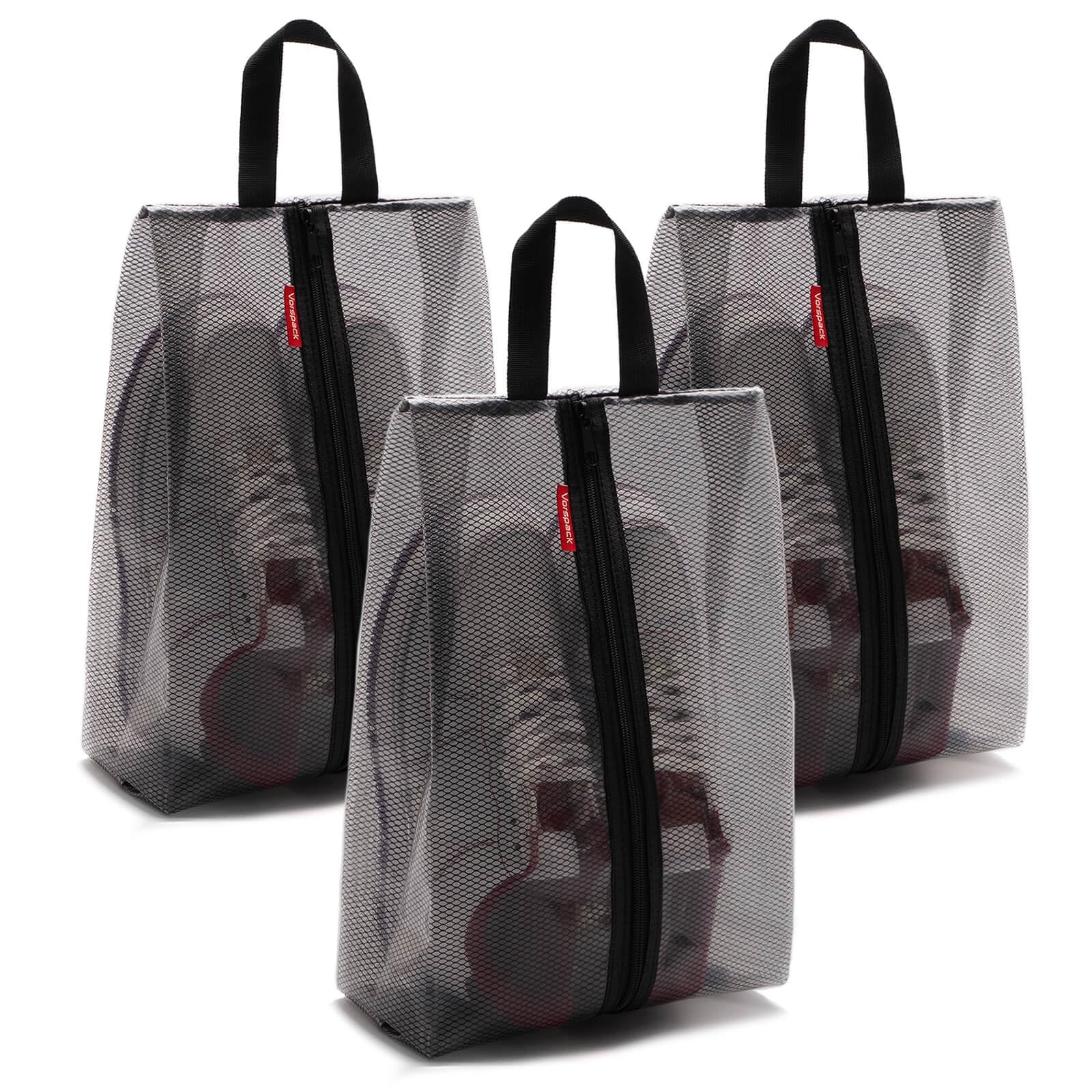 Vorspack Shoe Bags for Travel - Water Resistant Shoe Bag with Zipper Transparent Shoe Storage Organizer Shoe Pouch for Men and Women 3 Pack