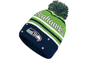 FOCO Women's NFL Wordmark Script Team Color Ski Skull Cap Light Up Beanie