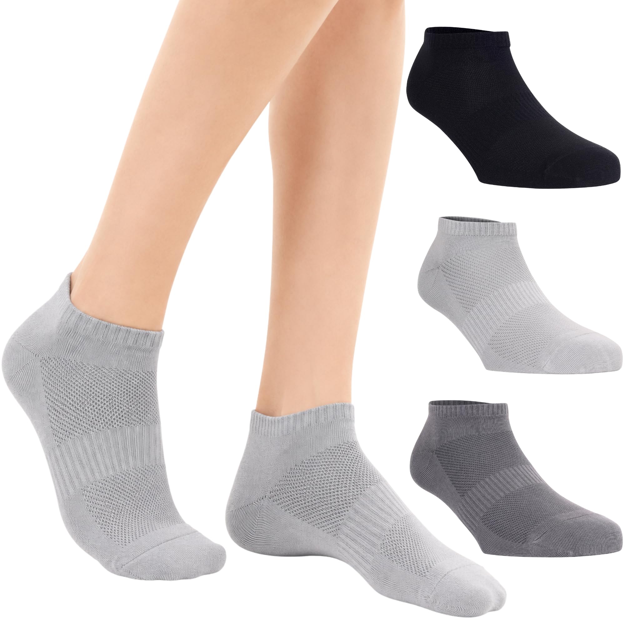 Luxe AIRIX EDITION (Luxury Pure-Combed Cotton) (Pack of 3) Low Cut Ankle Socks for Men & Women, Anti-Odour, Anti-Bacterial, Breathable Air Mesh, Arch Support, Reinforced Heel & Toe-picture-17