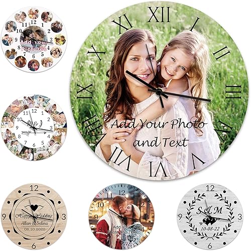 Miniatura 10 de Reloj personalizado con imagen, relojes personalizados para paredes, reloj con foto personalizado, regalo para el día de San Valentín, día de la