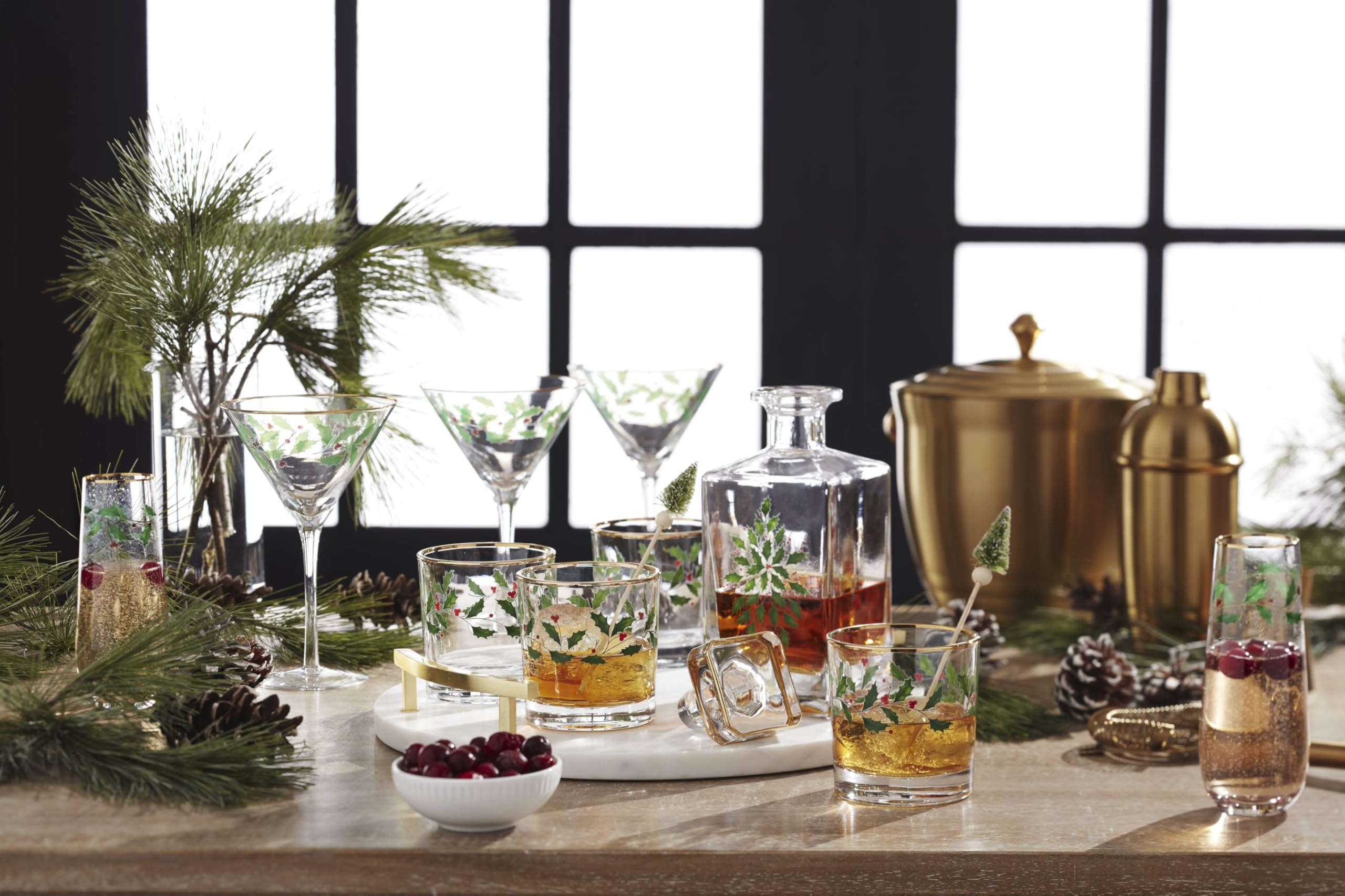 Amazon.com | Lenox 896709 Holiday 5-Piece Decanter & Whiskey Glass