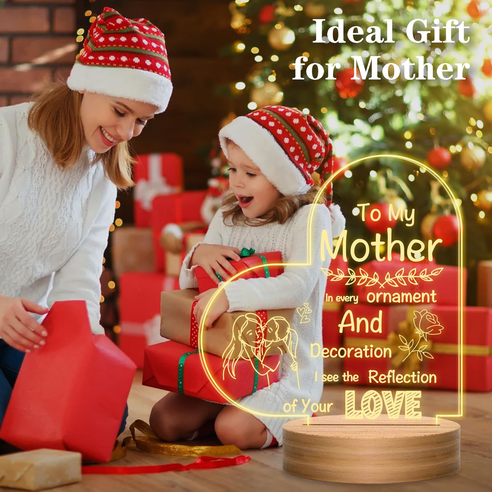 Lampada notturna con illusione 3D, regalo di compleanno per la mamma, con parole toccanti, regalo di compleanno per la mamma, regalo per la mamma da parte di figlia, figlio, idea regalo per mamma,