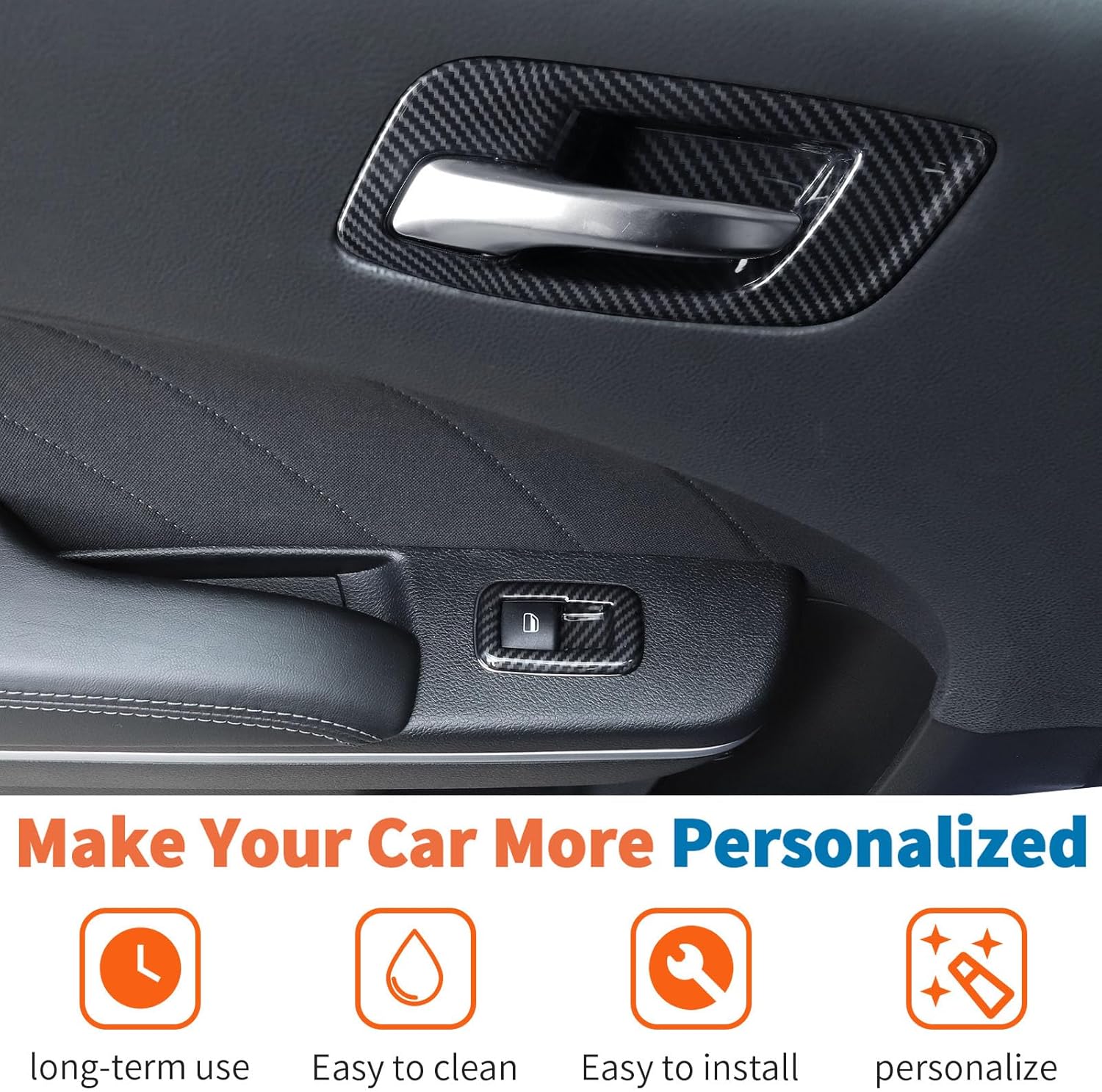 JeCar 26pcs Carbon Fiber Interior Trim Accessories for 2015-2023 Dodge Charger - Center Console Dashboard Decoration Covers for Charger Interior Upgrade
