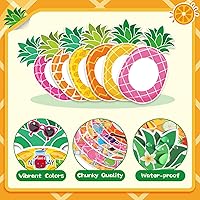 Vista 3 de Kigley Paquete de 24 marcos de fotos hawaianos para manualidades a granel de piña, verano, Luau, marcos de fotos DIY con calcomanías, kit