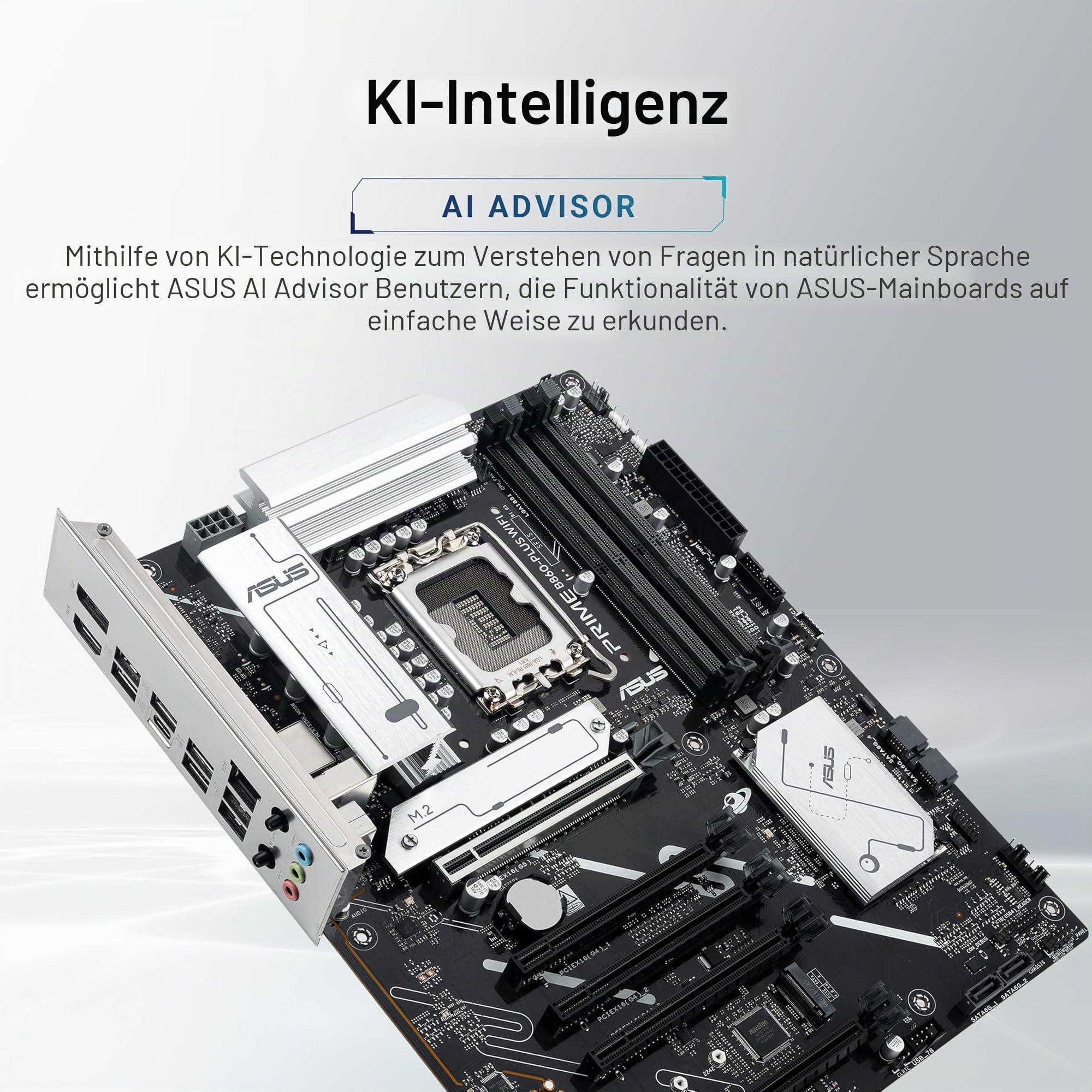 ASUS Prime B860-PLUS WiFi Gaming Mainboard Sockel Intel LGA 1851 (Intel B860, ATX, DDR5 Speicher, PCIe 5.0, 1x PCIe 4.0 M.2, WiFi 6E, Aura Sync)