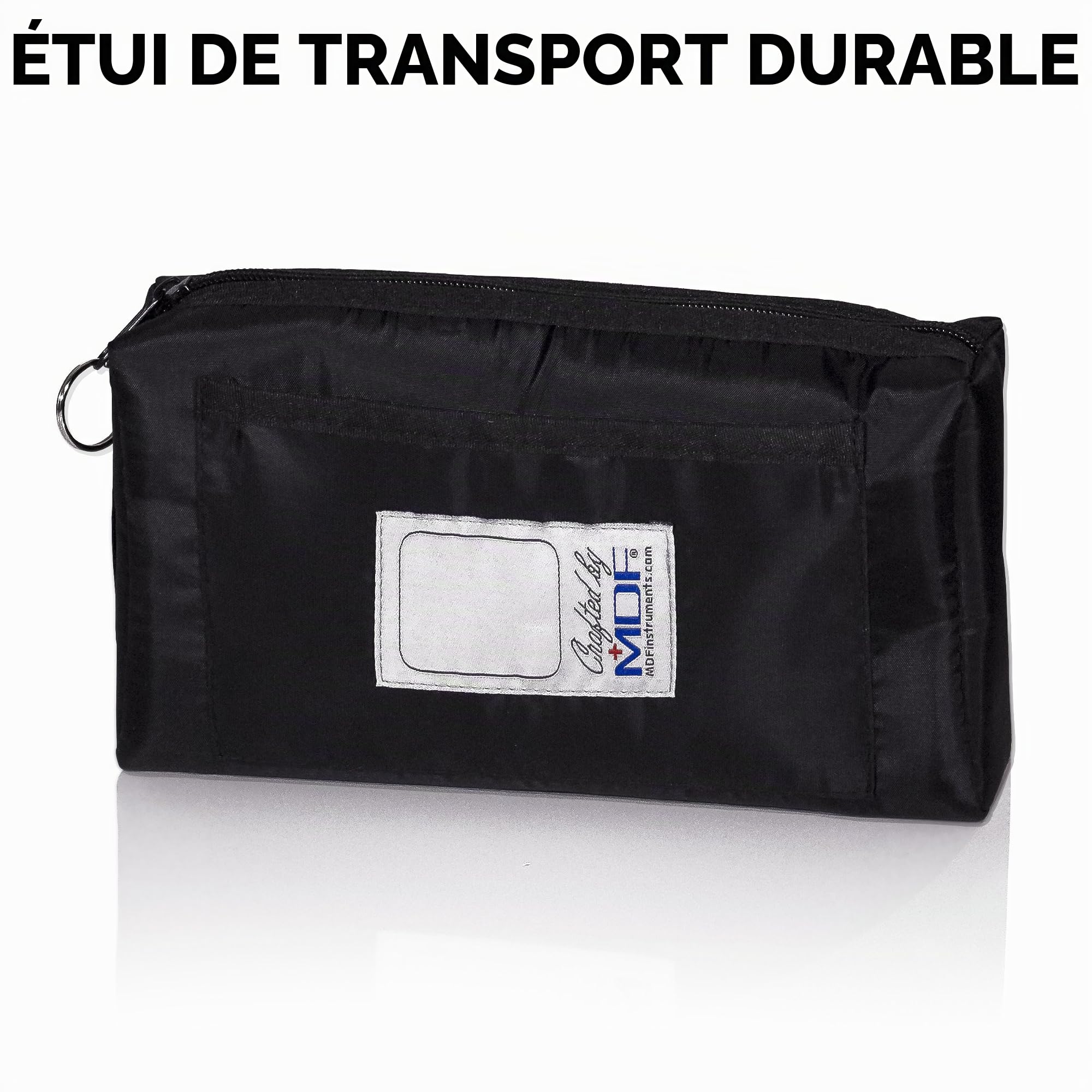 MDF Instruments, tensiomètre anéroïde professionnel haut de gamme Calibra, tensiomètre avec brassard pour adulte et étui de transport, cadran blanc, brassard violet, MDF808M08