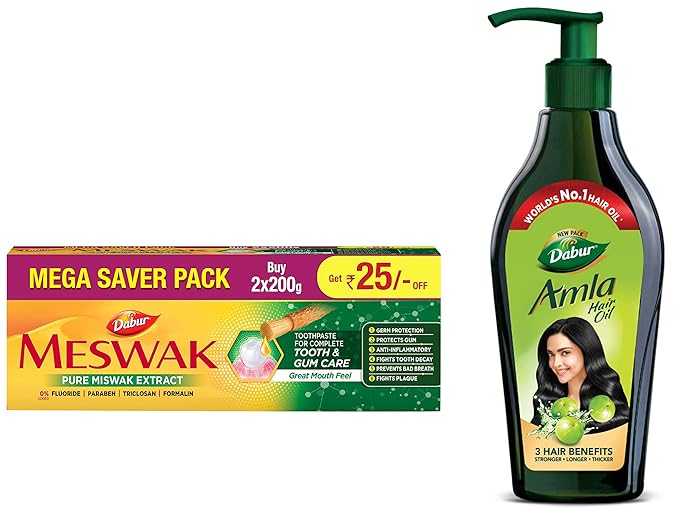 Dabur Meswak Toothpaste with Antibacterial 400 gram(200gm*2) & Dabur