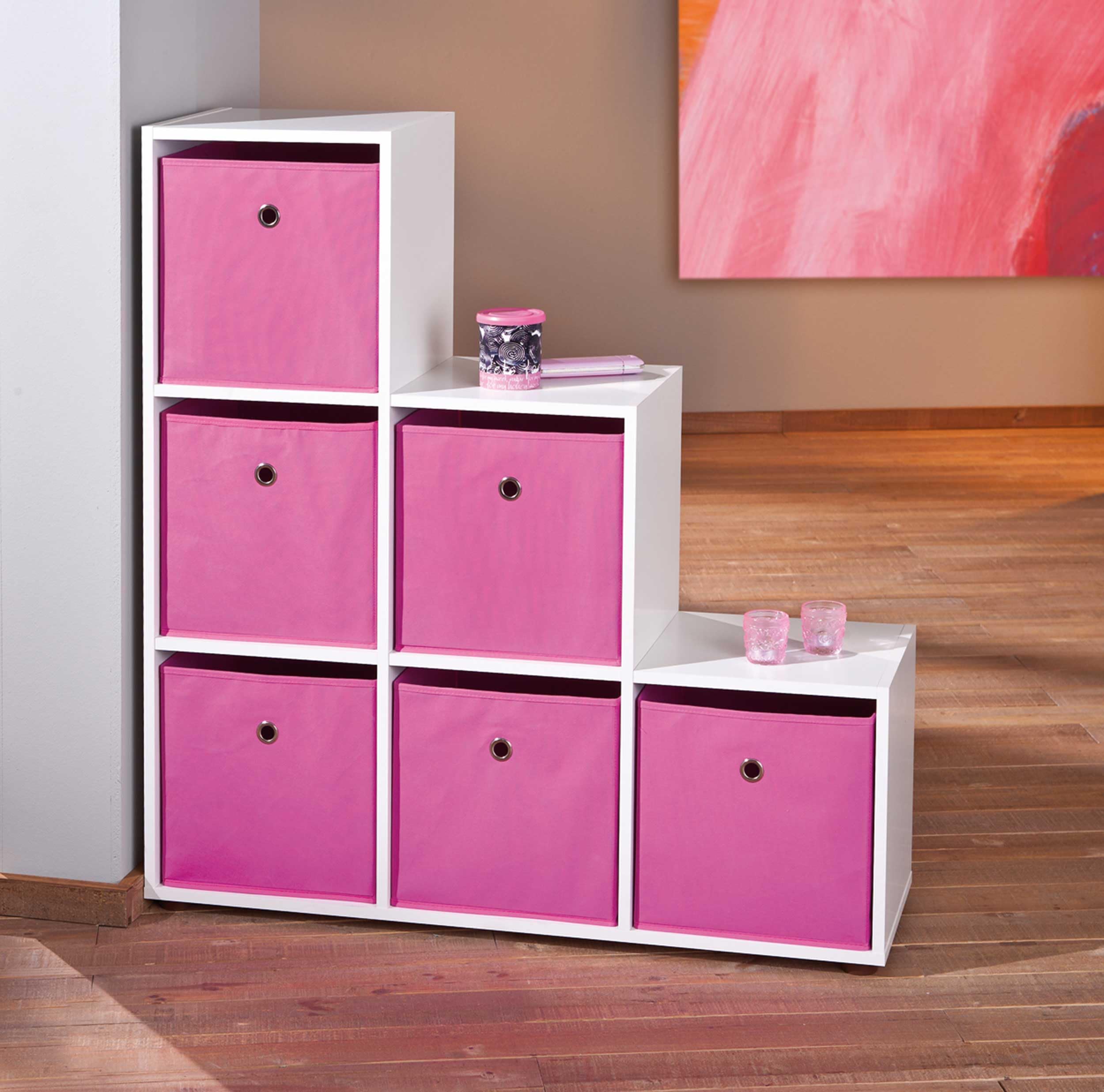 Inter Link - Libreria a 6 cubi - Scaffale con vani a giorno - Divisorio per ambienti - Scaffale a libera installazione - Ripiano per archivi - Melaminico - Compatibile con scatole pieghevoli Winny - Cadore 6
