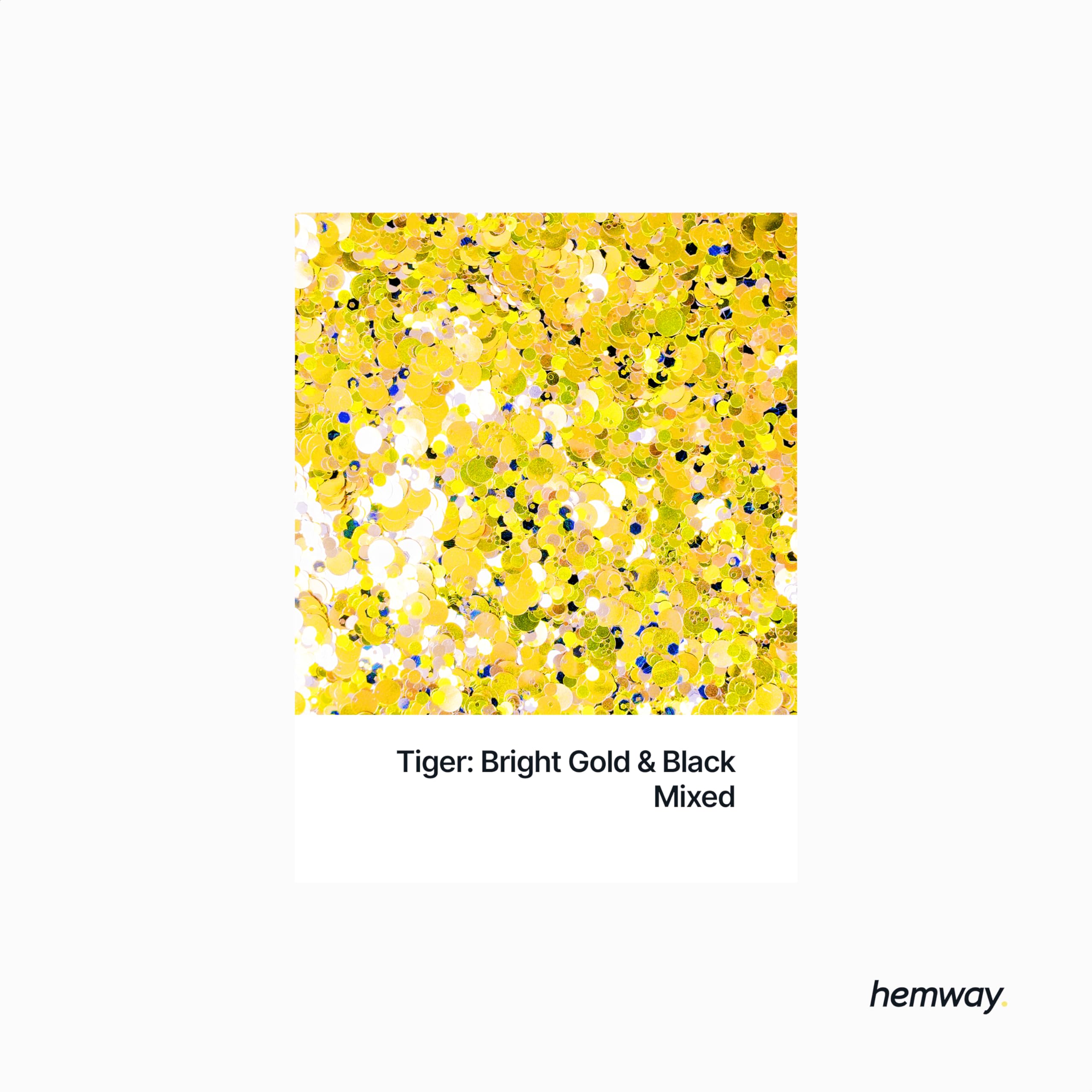 Hemway | Mixed Chunky Polyurethane & Epoxy Glitter - Bright Gold Black Tiger / 100g