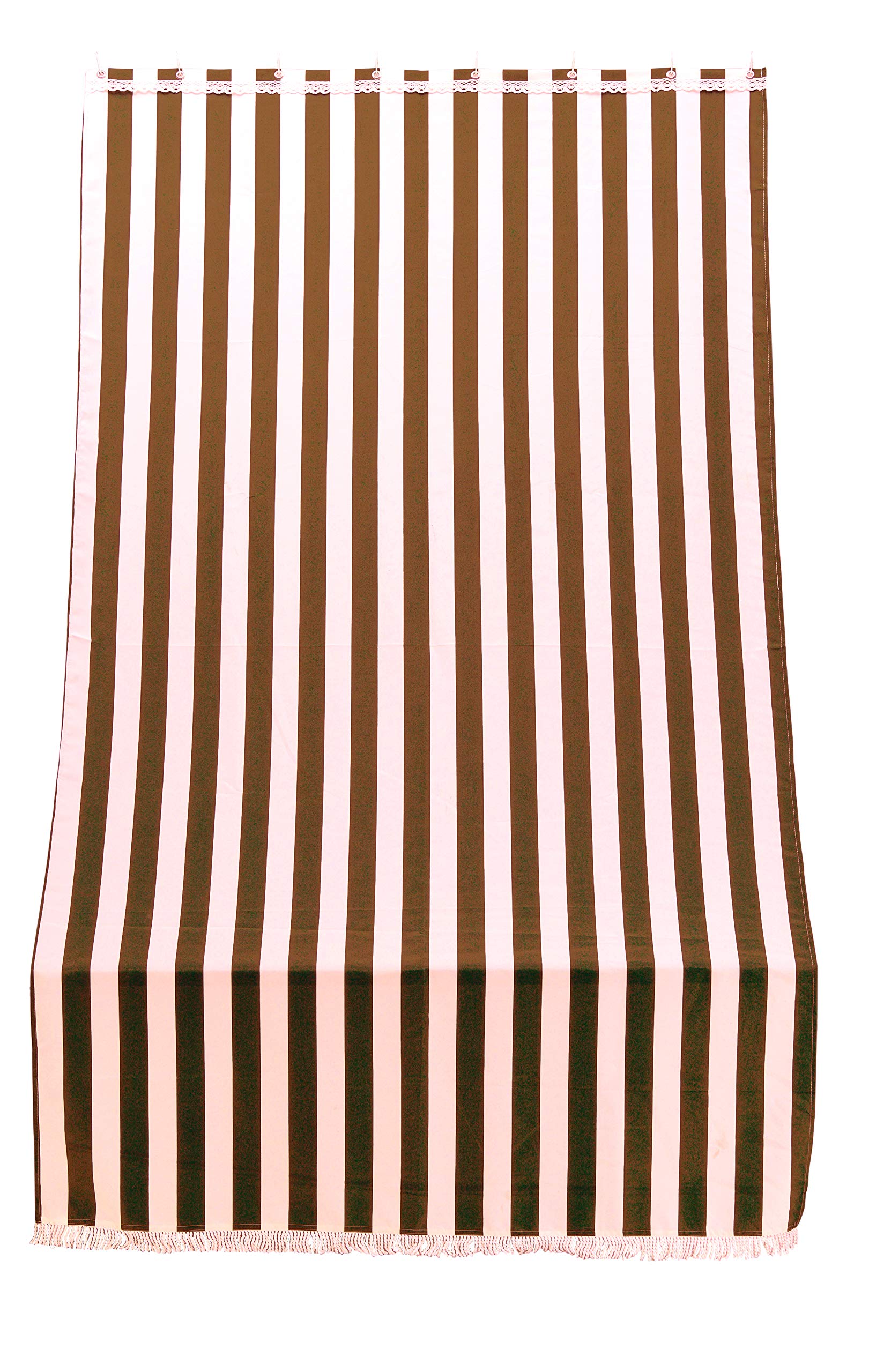 Linea Garden Friend Tenda Sole Porta c/​Anelli Riga Marrone 140x250