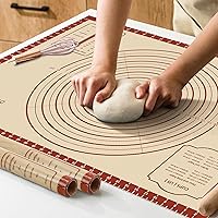 DANIADEAN 28x20 Inch Extra Thick Silicone Baking Mat - Non-Stick Non-Slip Dough Rolling Mat with Measurements for Cookies, Macarons, Bread & Pastry