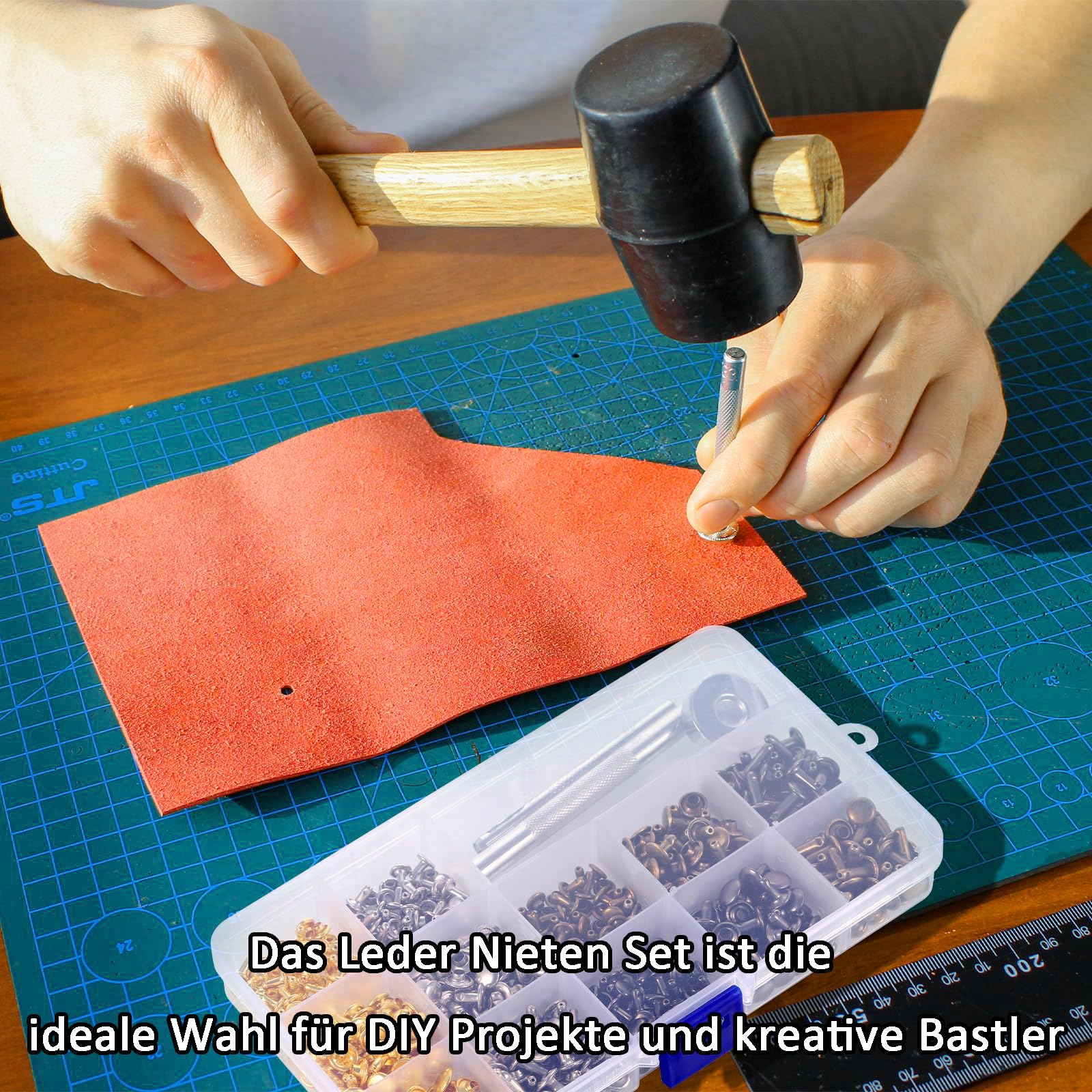 Kit Rivetti In Pelle 240 Pezzi - Borchie Decorative Per Borsa, Jeans E Fai Da Te Con Attrezzi - Foto 4