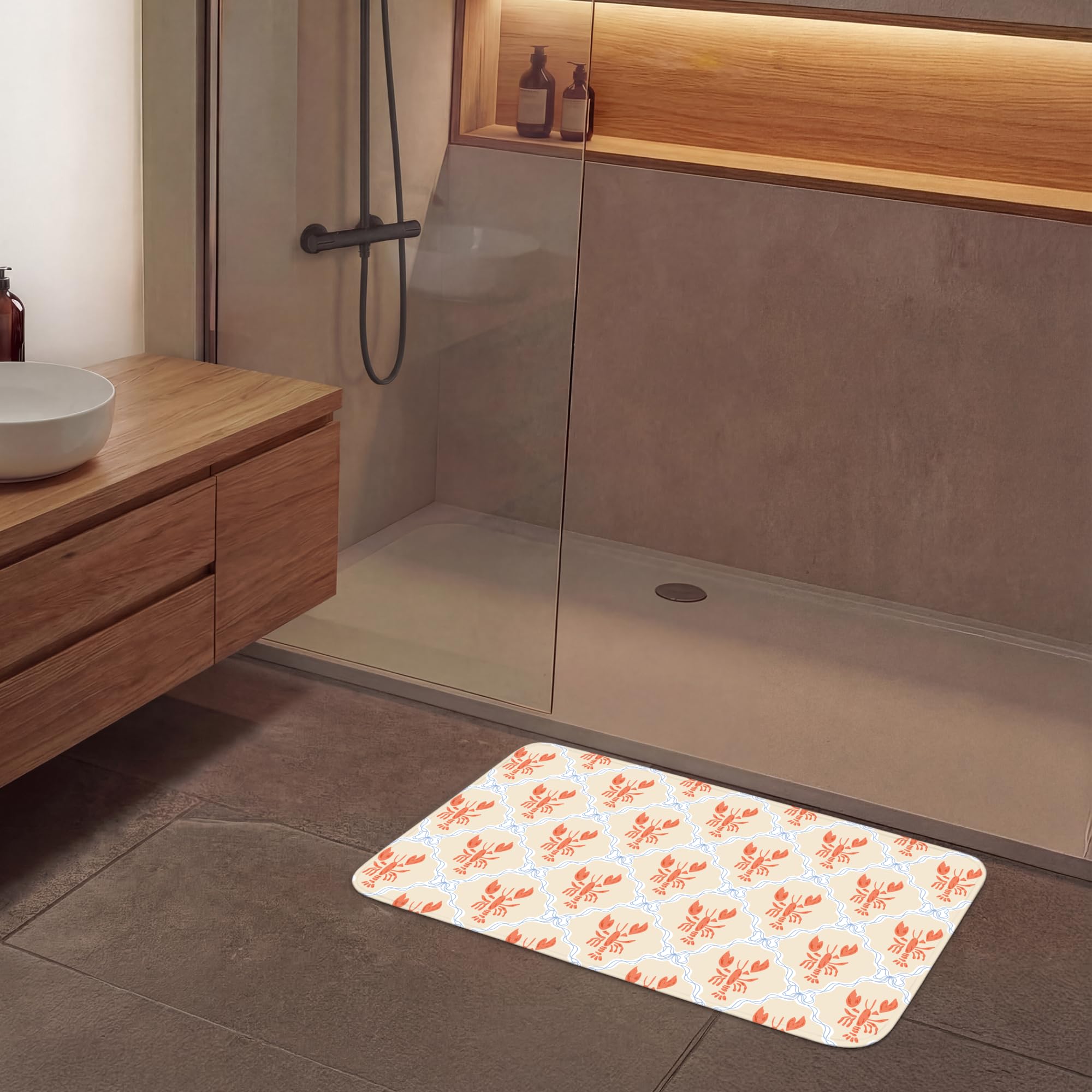 Alfombra Baño Rectangular 90x60 cm Decoracion Bathroom Mat Non Slip Shower Lavable Antideslizante Alfombrilla Tapete Banheiro Cáncer - Amarillo - Patrón