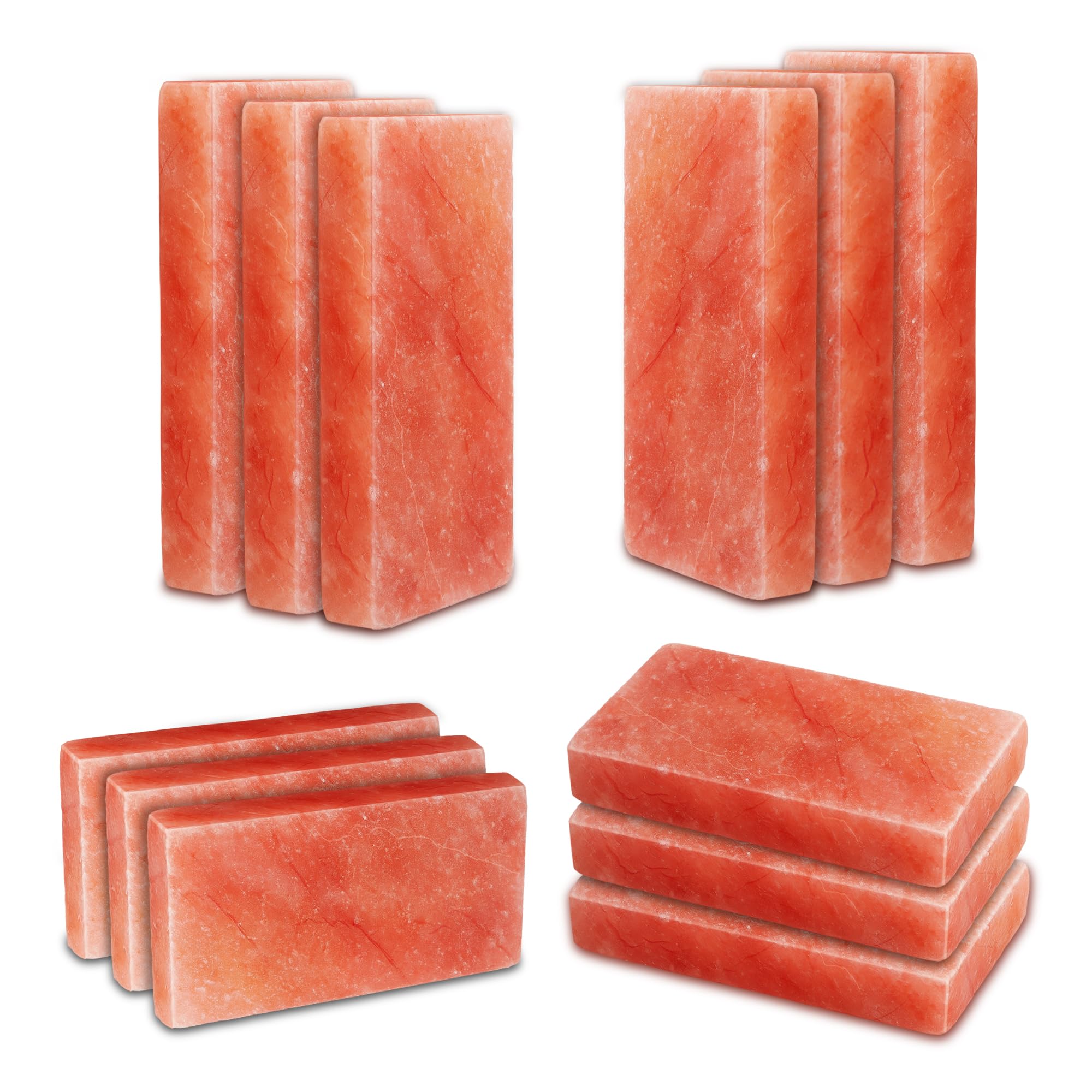 Himalayan Pink Salt Tiles & Bricks - 8"x4"x1" for Spa, Sauna, Salt Bricks for Salt Wall, Salt Blocks of 2.5 lbs for Home Decor and Diye Improvement (Pack of 20)