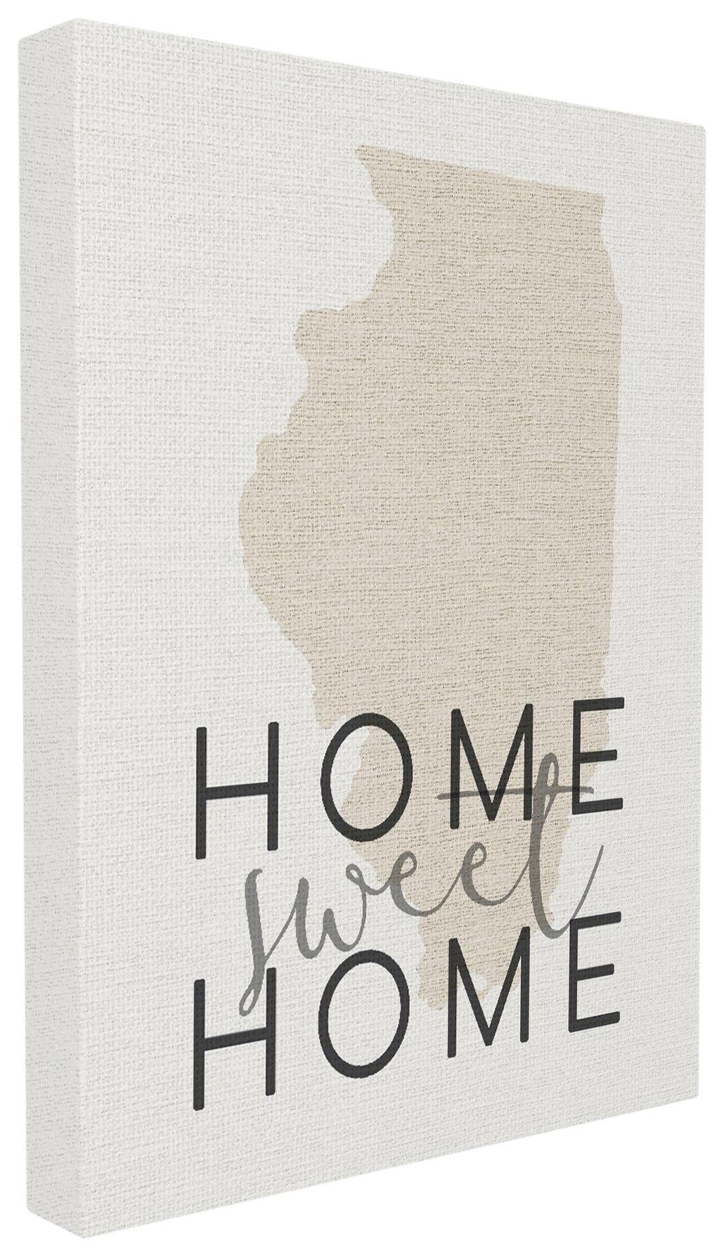 Stupell IndustriesHome Sweet Home Illnois Typography Oversized Stretched Canvas Wall Art, 24 x 1.5 x 30, Proudly Made in USA