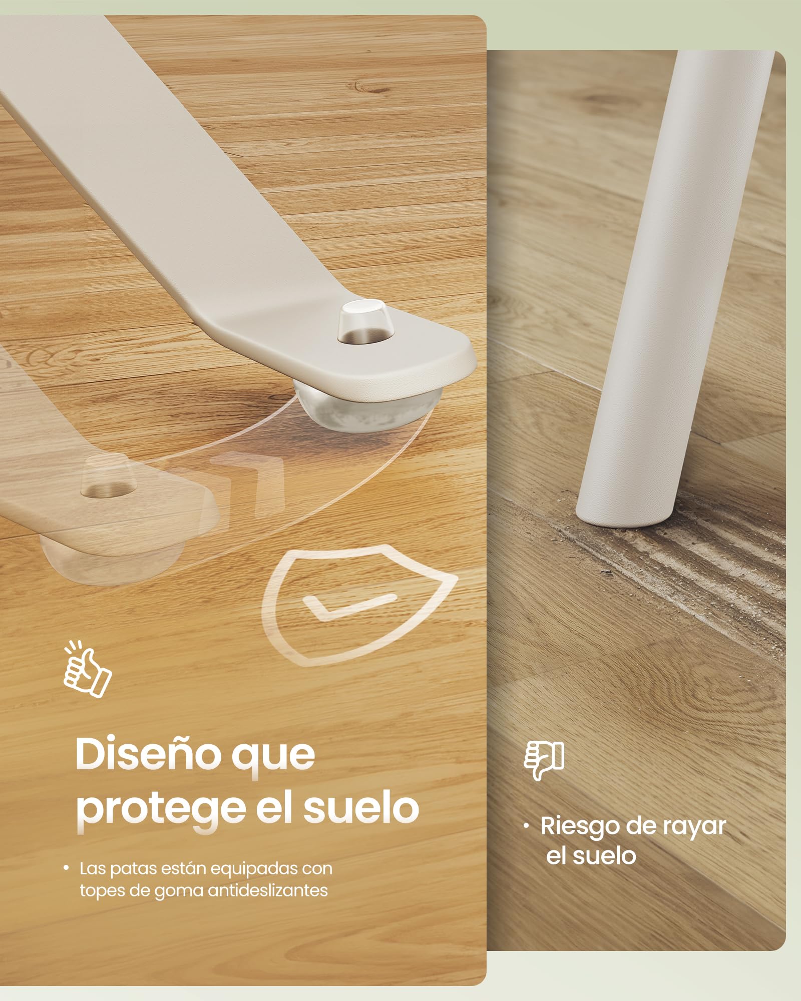 SONGMICS Juego de Jardín de Exterior, 3 Piezas, 2 Sillas y 1 Mesa, Plegable, Salón de Exterior, Acero, Resistente a la Intemperie, para Balcón, Terraza, Beige Capuchino GGF036LZ01 — view 6