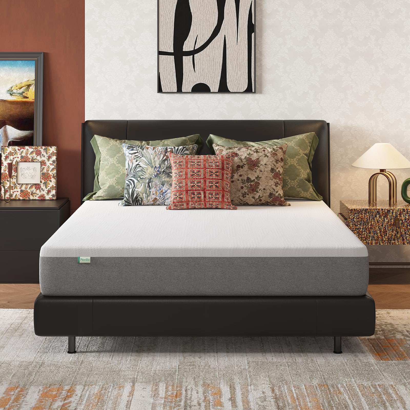 Novilla Materasso Matrimoniale 140x200cm Altezza 20cm - Gel Memory Foam & Fibra di Bambù, Traspirante con Sostegno 7 Zone, Coprimaterasso Lavabile 60℃, Certificato OEKO-TEX & CertiPUR-US