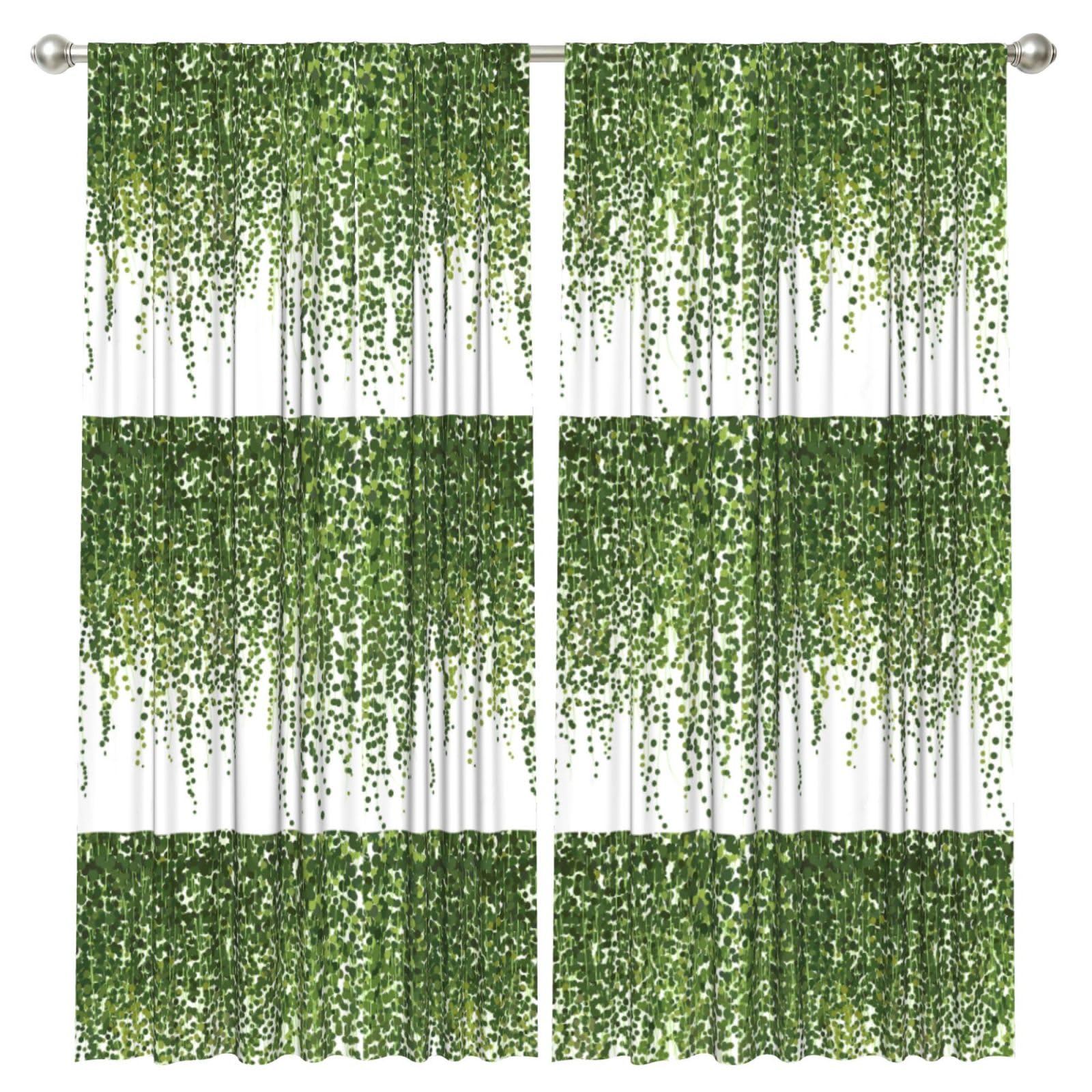 InOmak Realistic Ivy Plant Isolated On Nature, 2 Panels Window Curtains 52 x 84 Inch Blackout Curtains for Living Room Bedroom