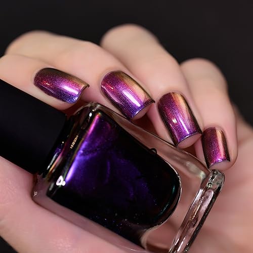 Miniatura 4 de ILNP Tilted - Esmalte de uñas Ultra Chrome con cambio de color morado, magenta, anaranjado, verde