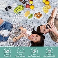 Vista 5 de Manta de picnic grande, alfombra de playa lavable sin arena, mantas de emergencia impermeables para camping, cestas de pícnic, accesorios